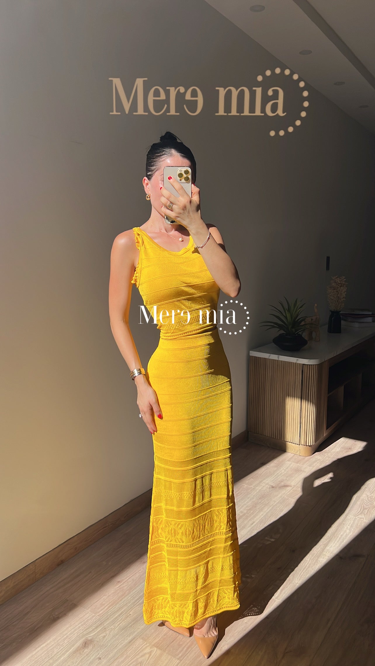 Conjunto mostaza knitted