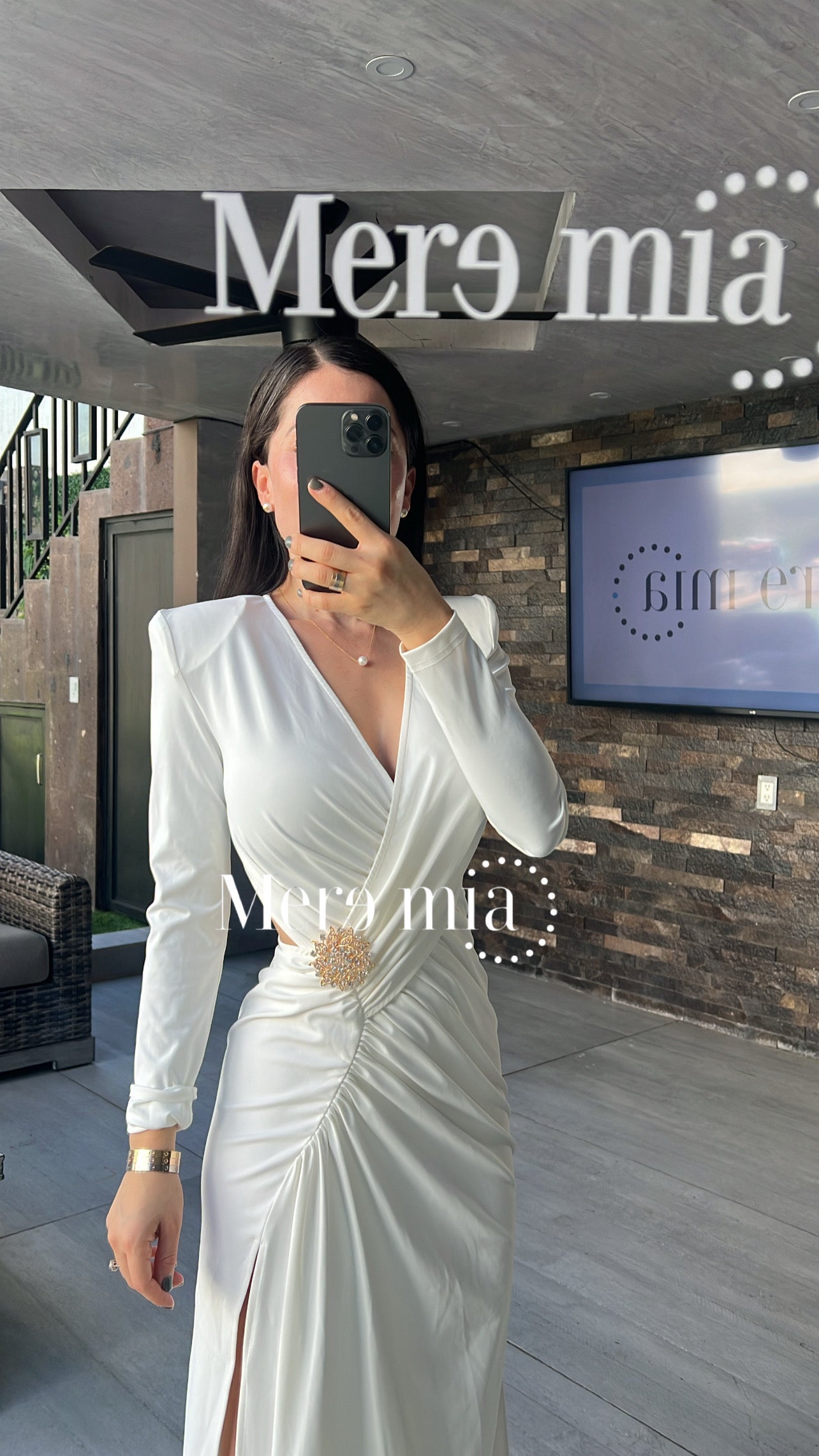 Vestido blanco circ pli