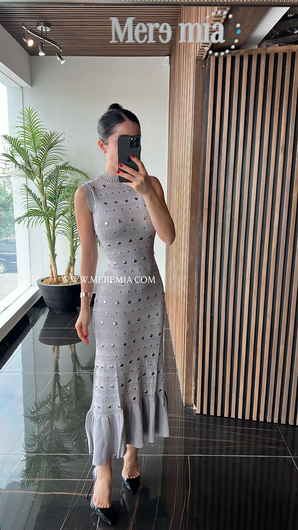 Vestido estoperoles olanes