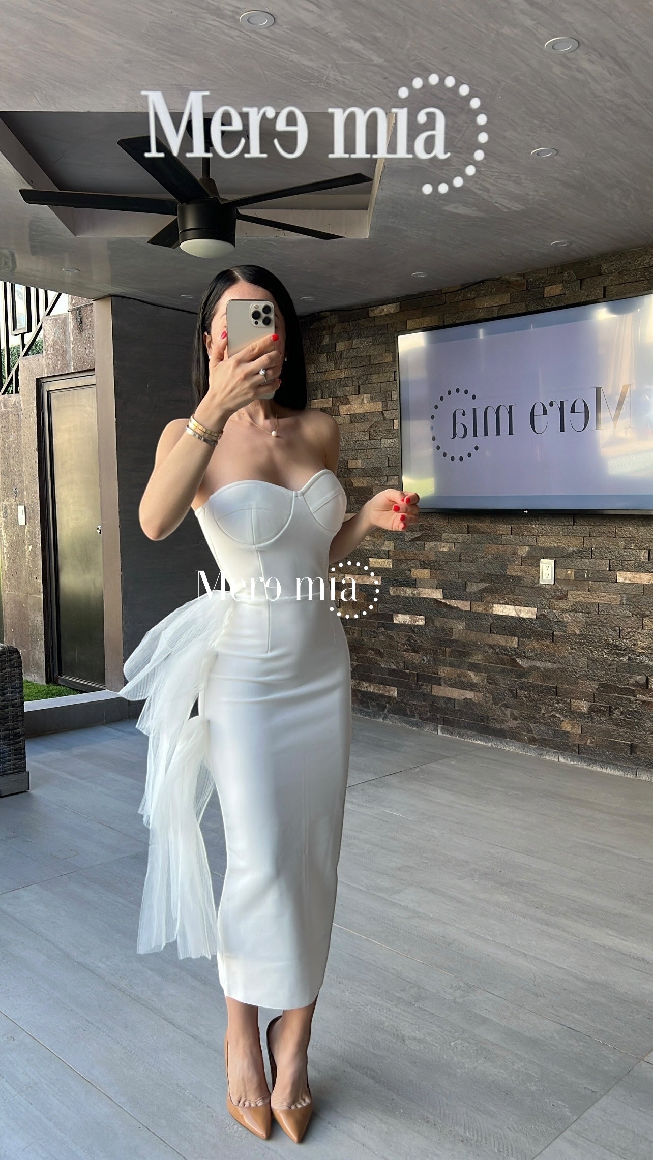 Vestido blanco strapples tul