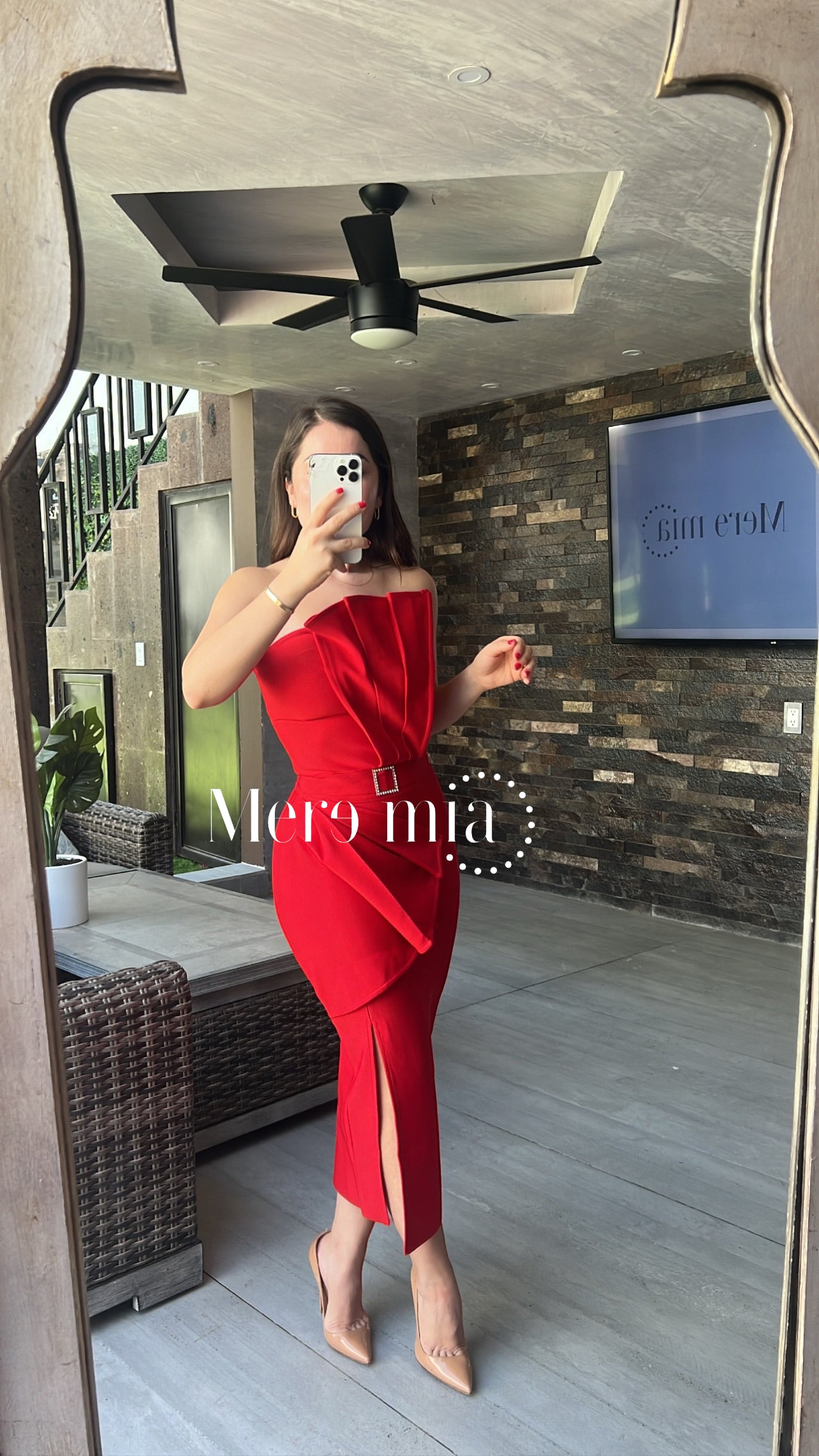 Vestido rojo cinto