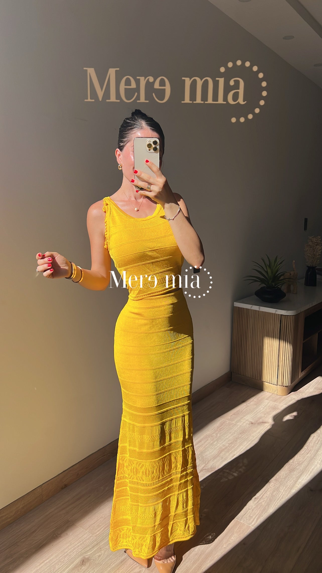 Conjunto mostaza knitted