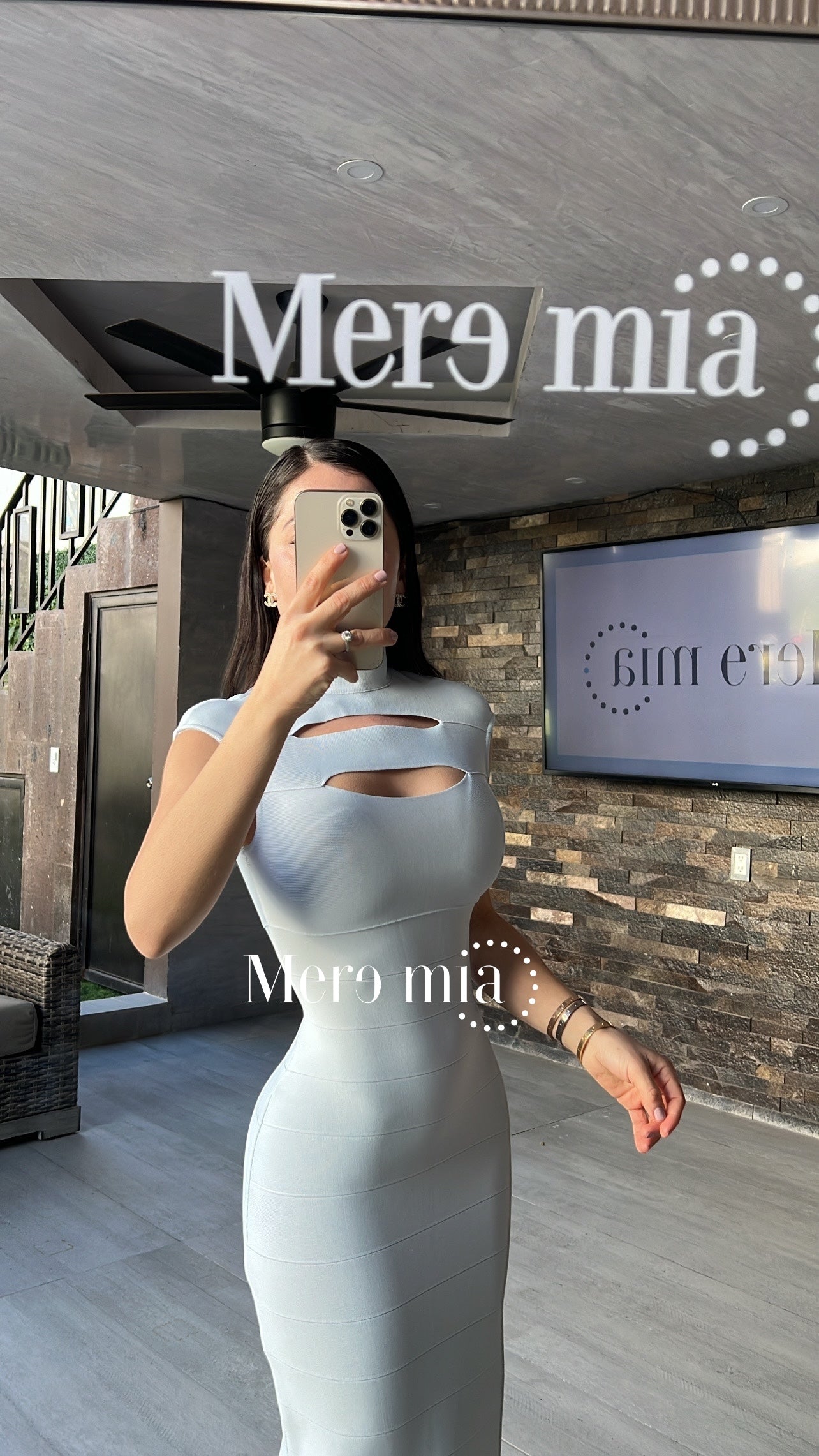 Vestido gris rayado