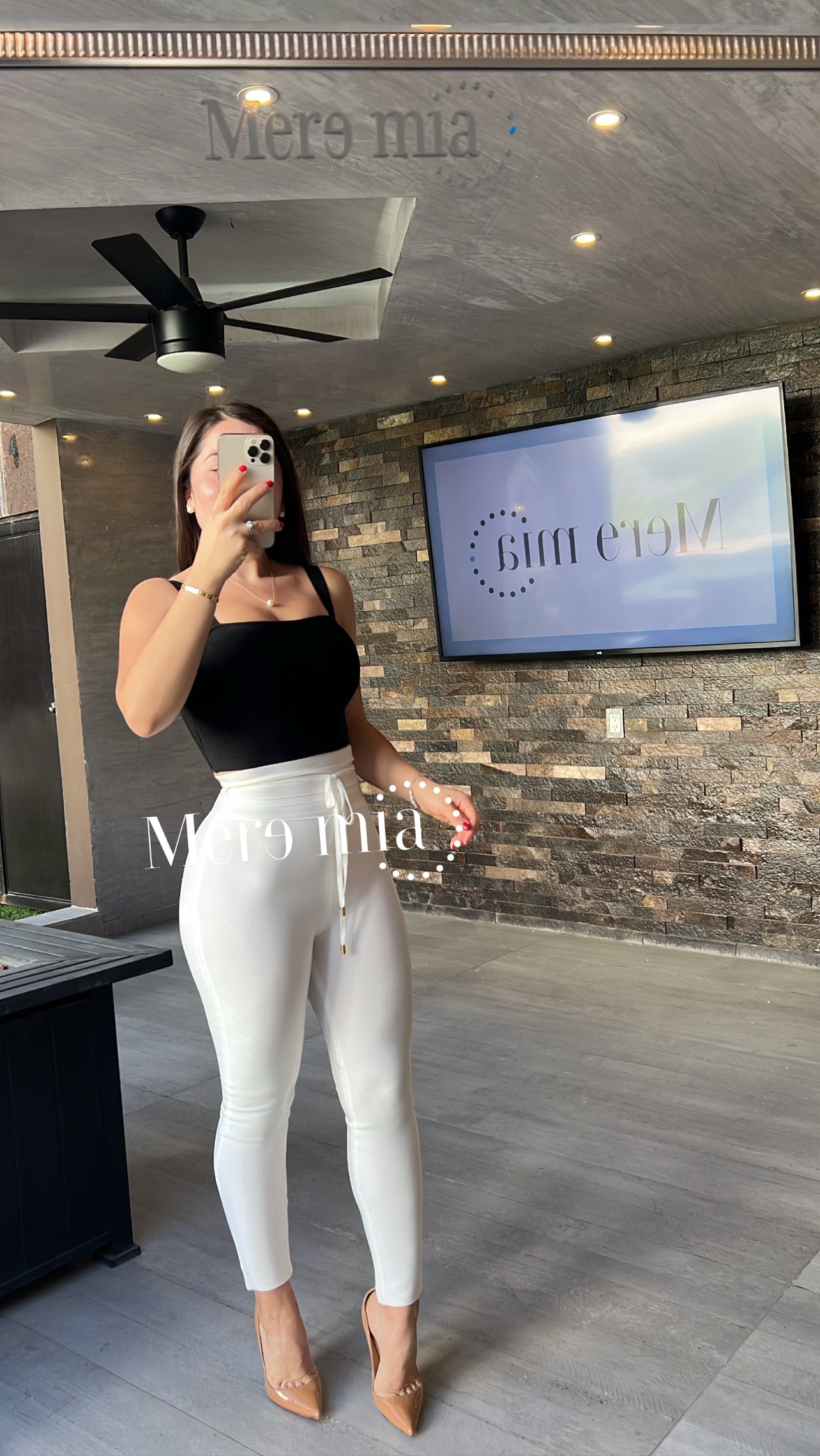 Pantalón cintó blanco