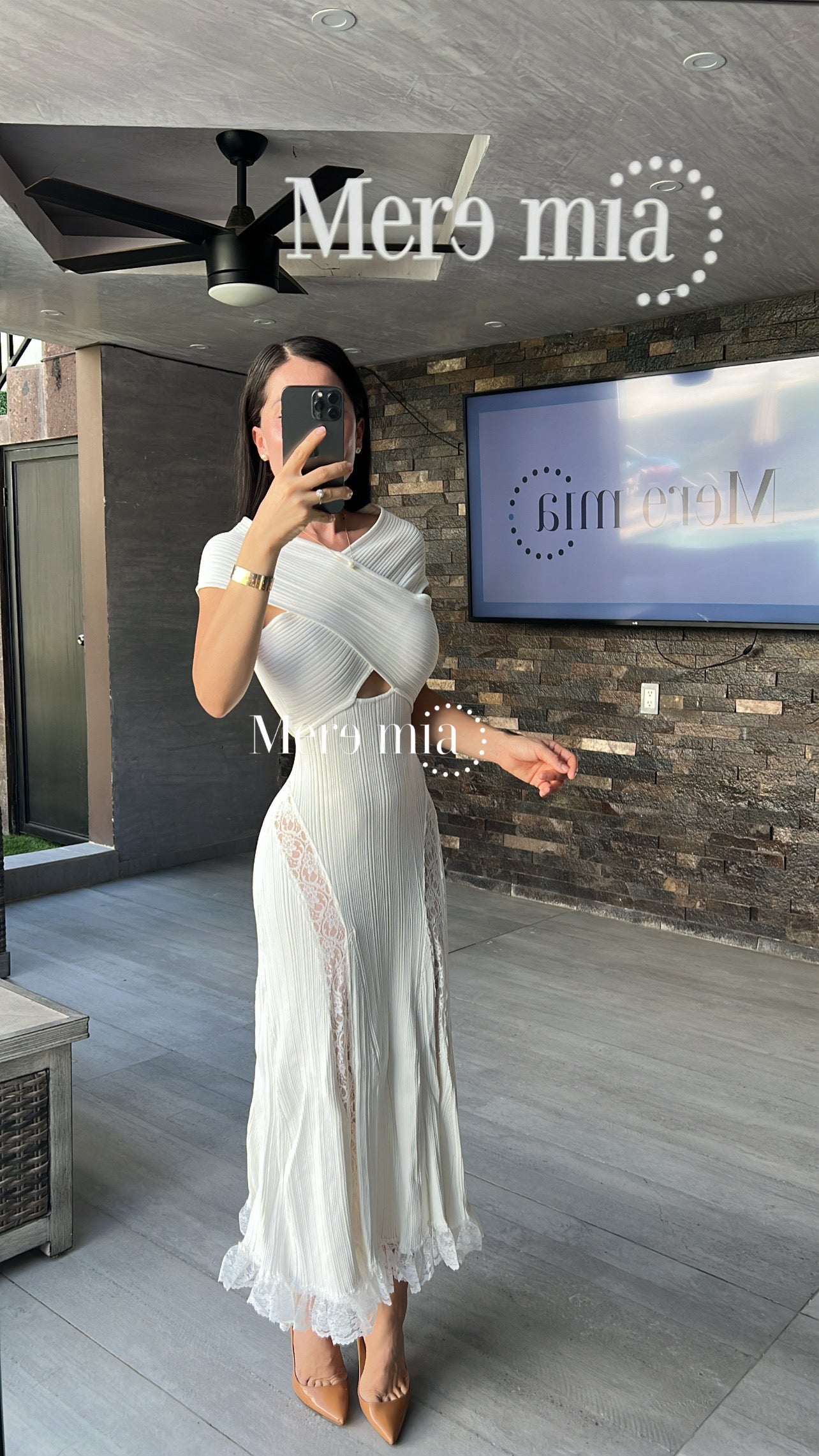 Vestido blanco rayado