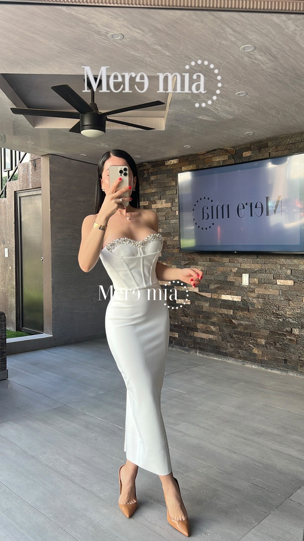 Vestido blanco copas apl