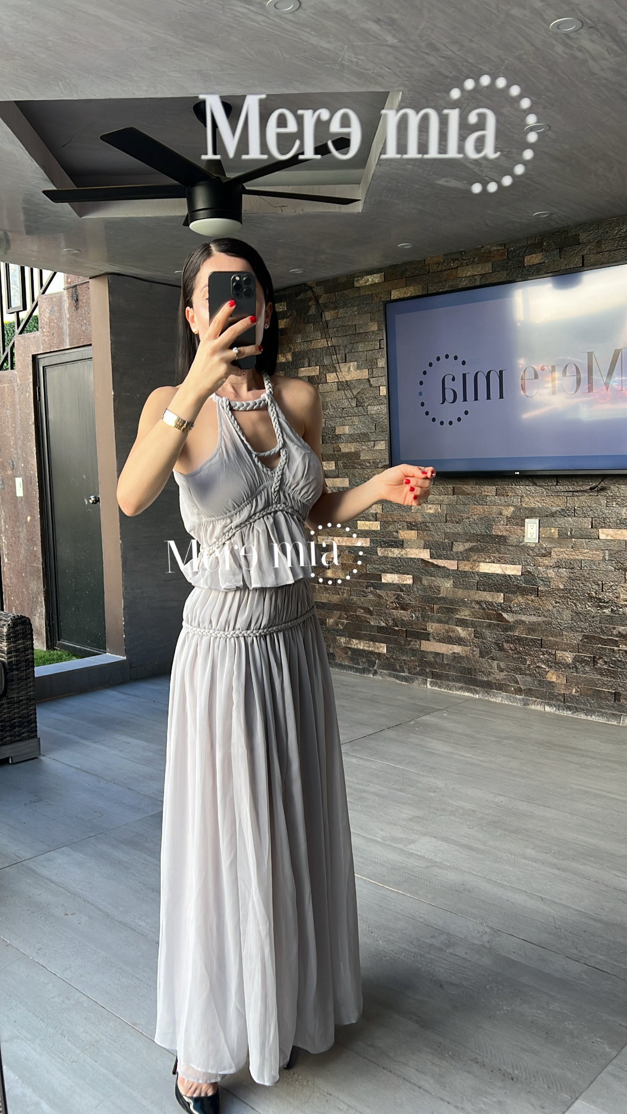 Conjunto trenza plisado