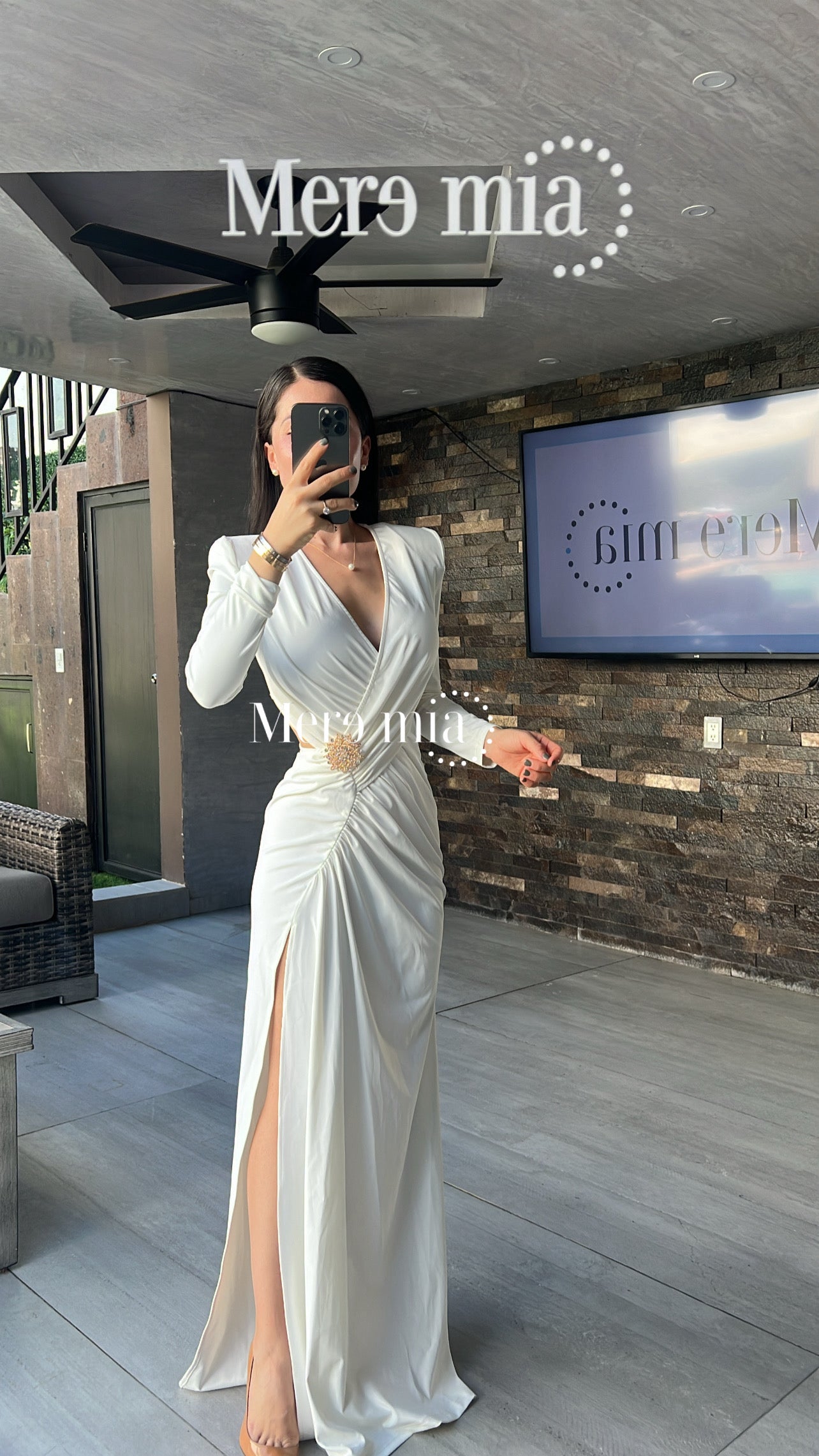 Vestido blanco circ pli