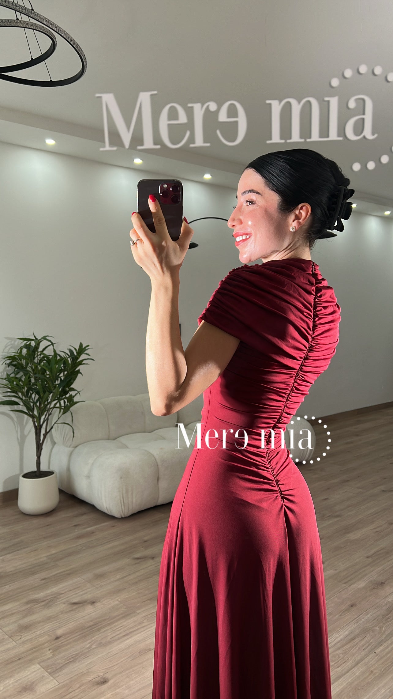 Vestido chal plisado cuello
