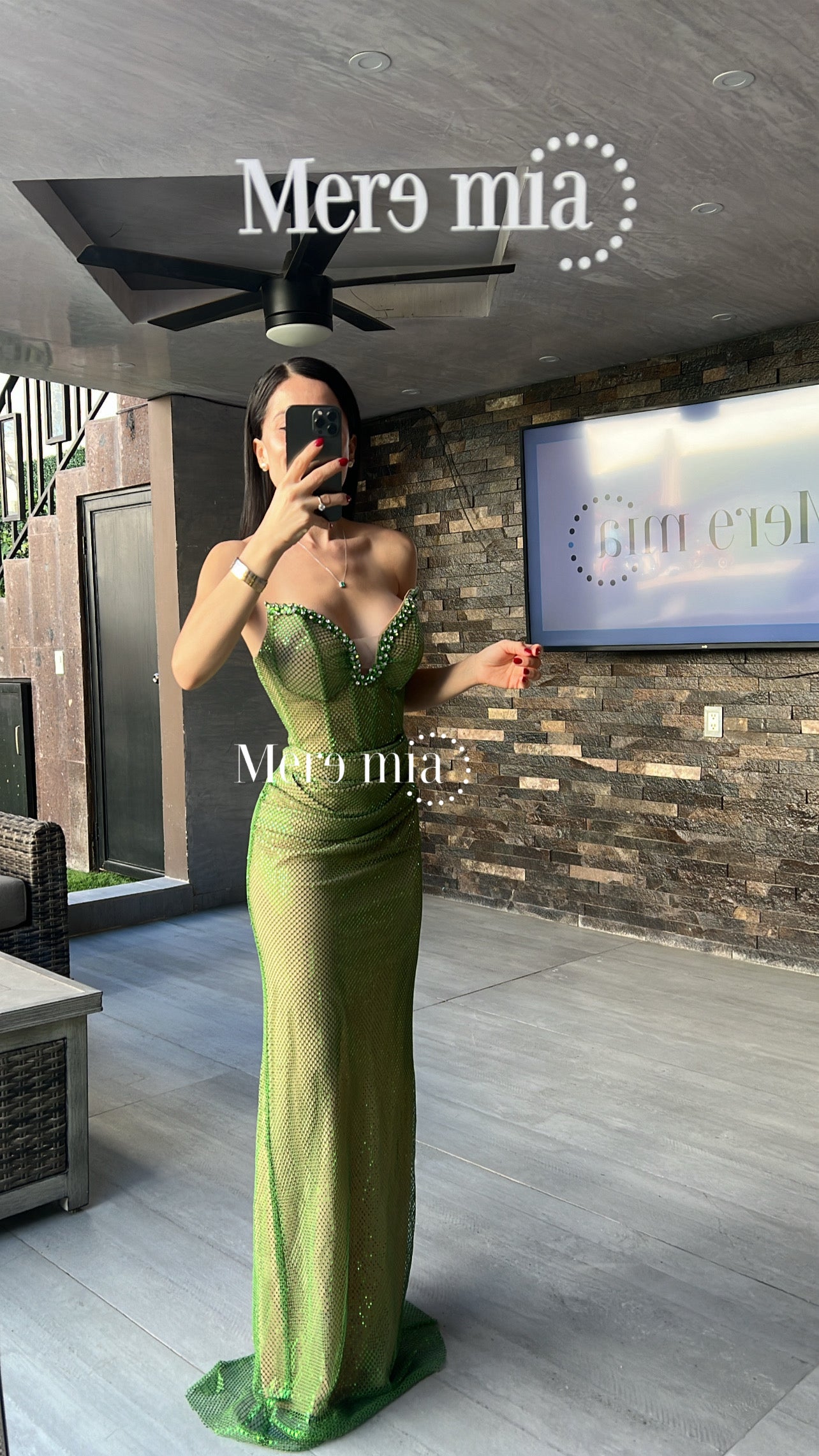 Vestido verde torn apl