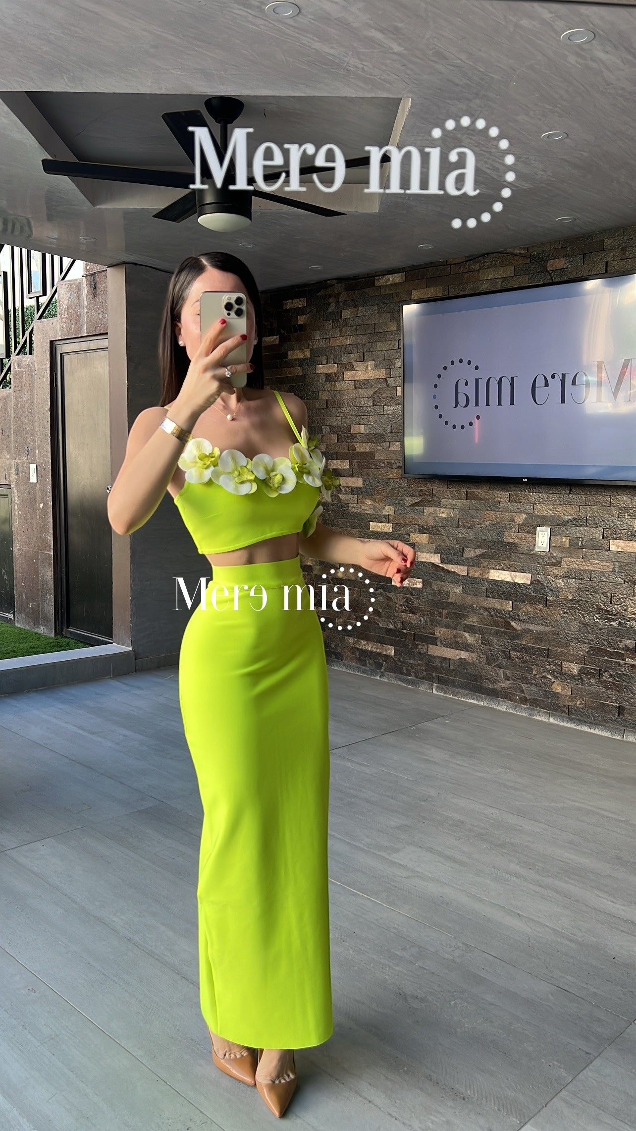 Conjunto verde limón