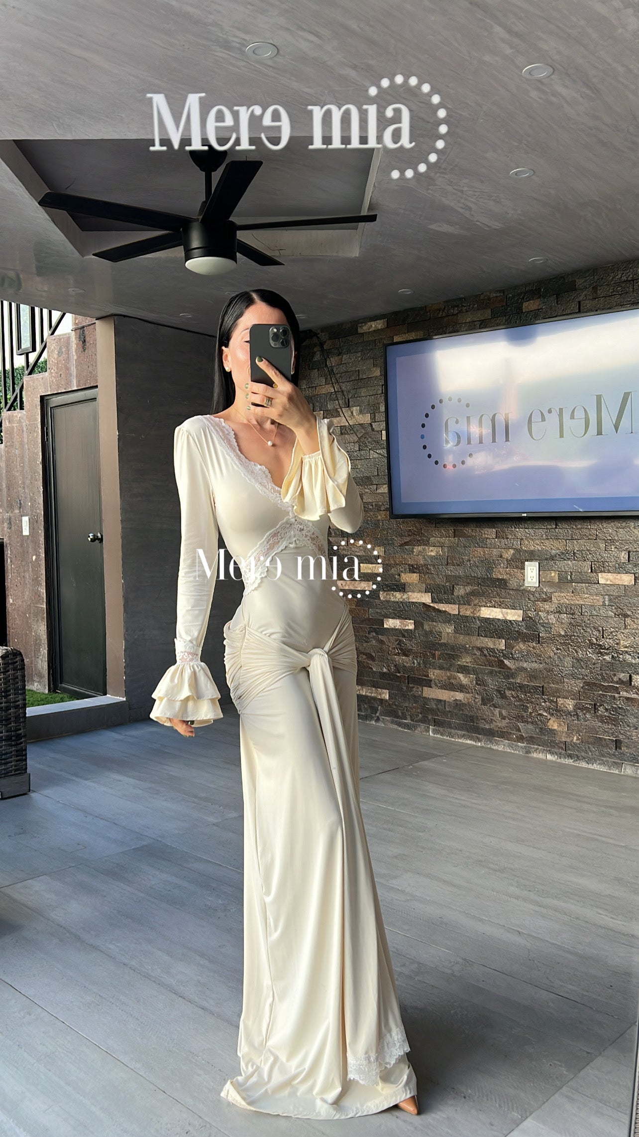 Vestido nudo encaje