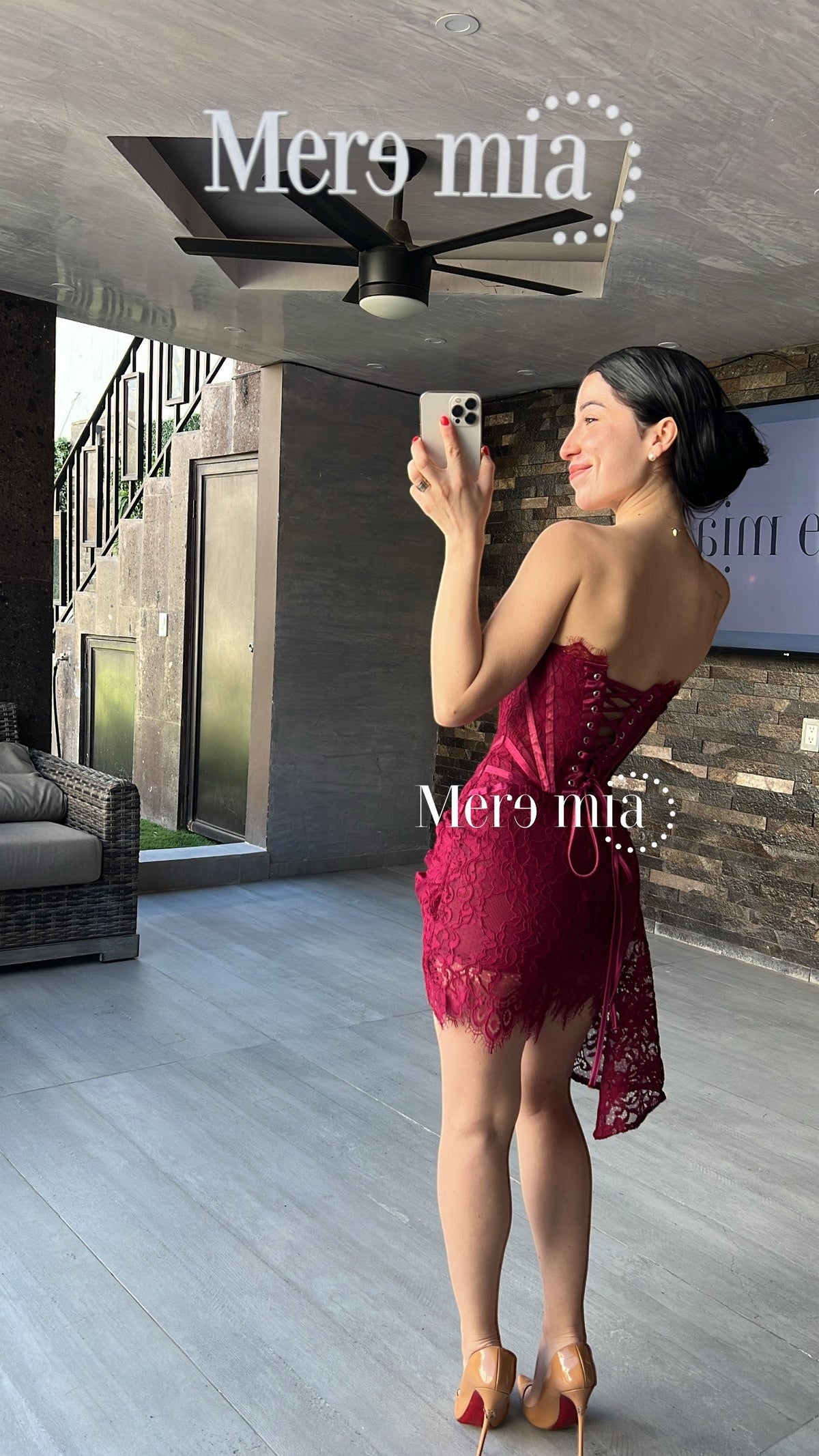 Vestido encaje strapples