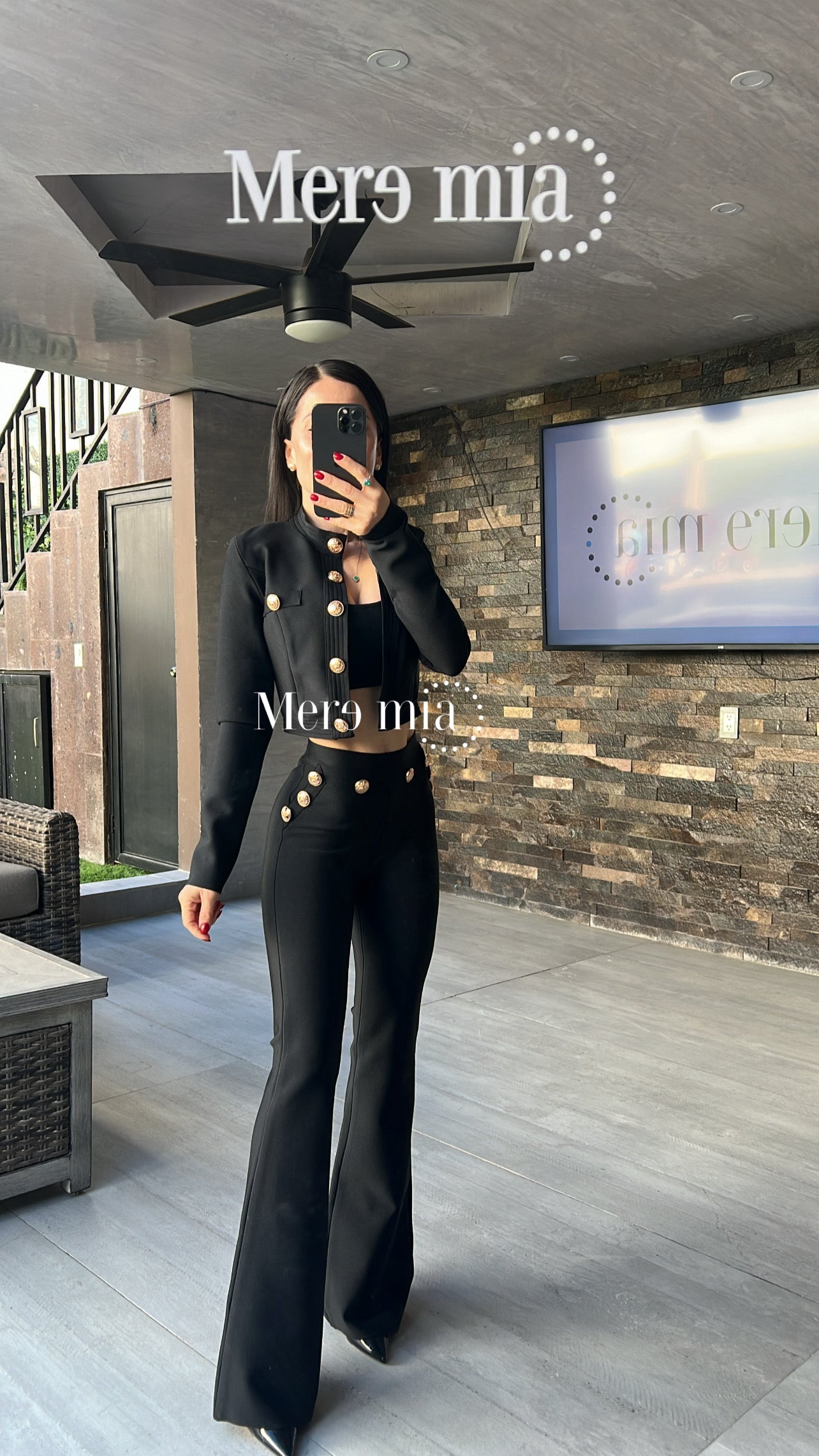 Cardigan negro botones