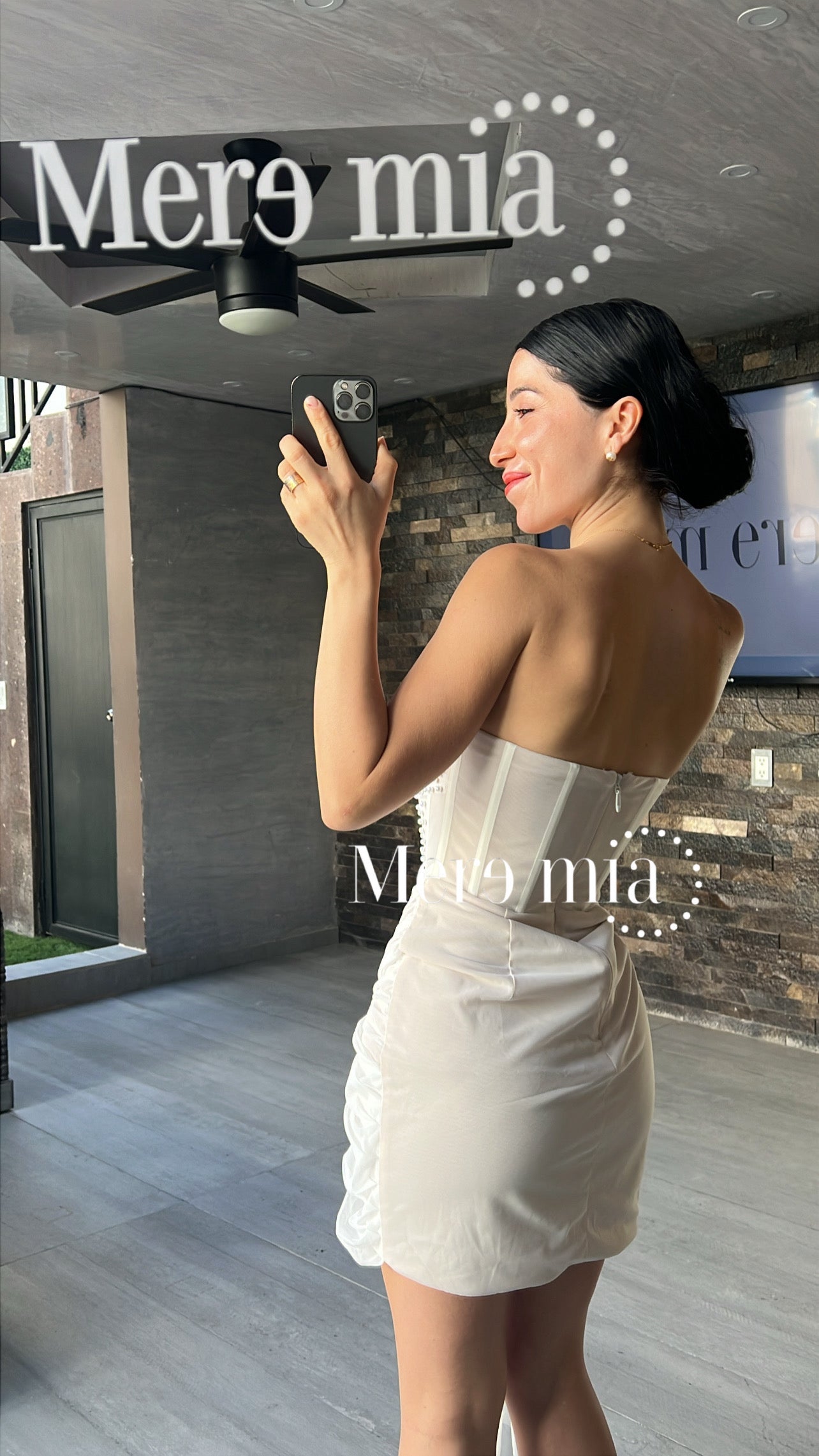 Vestido Blanco Corto Drape