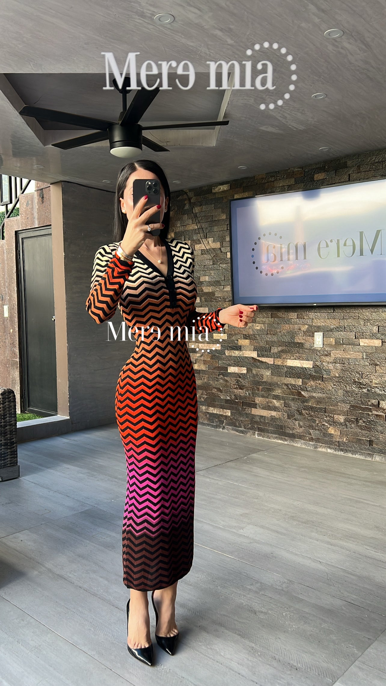 Vestido negro ziczac