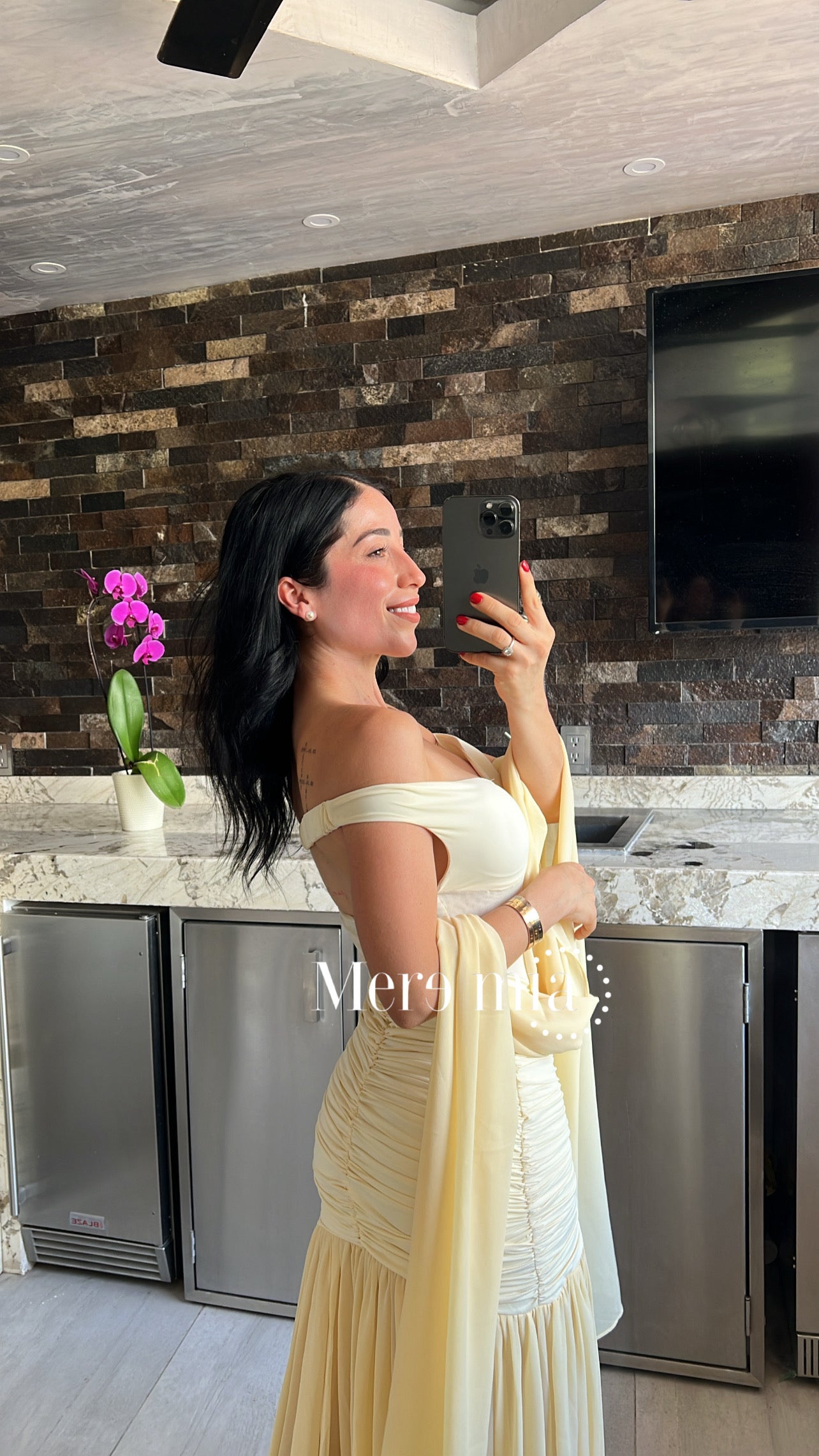 Vestido bardot plisado malla
