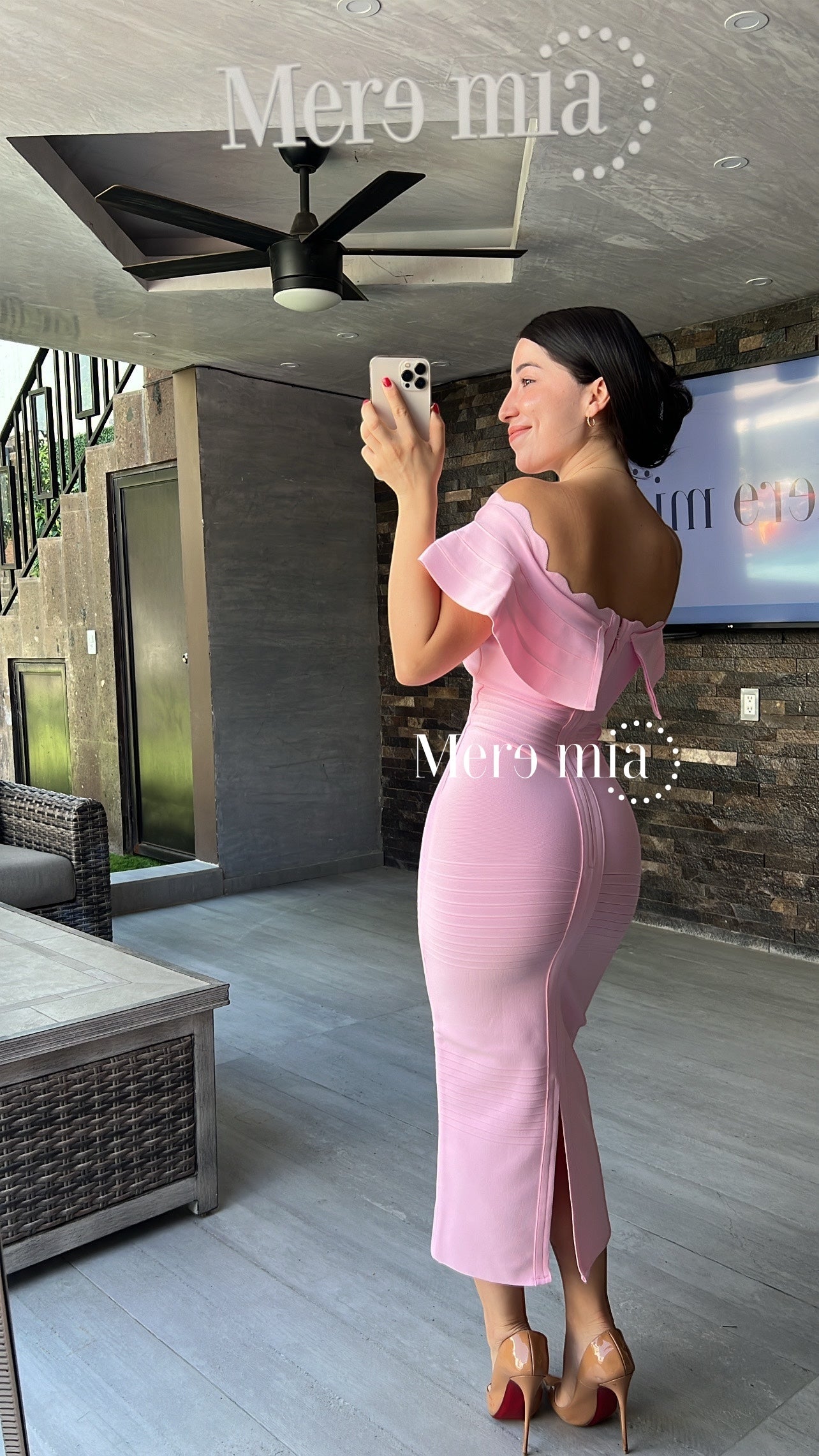 Vestido olan Ruff hombros