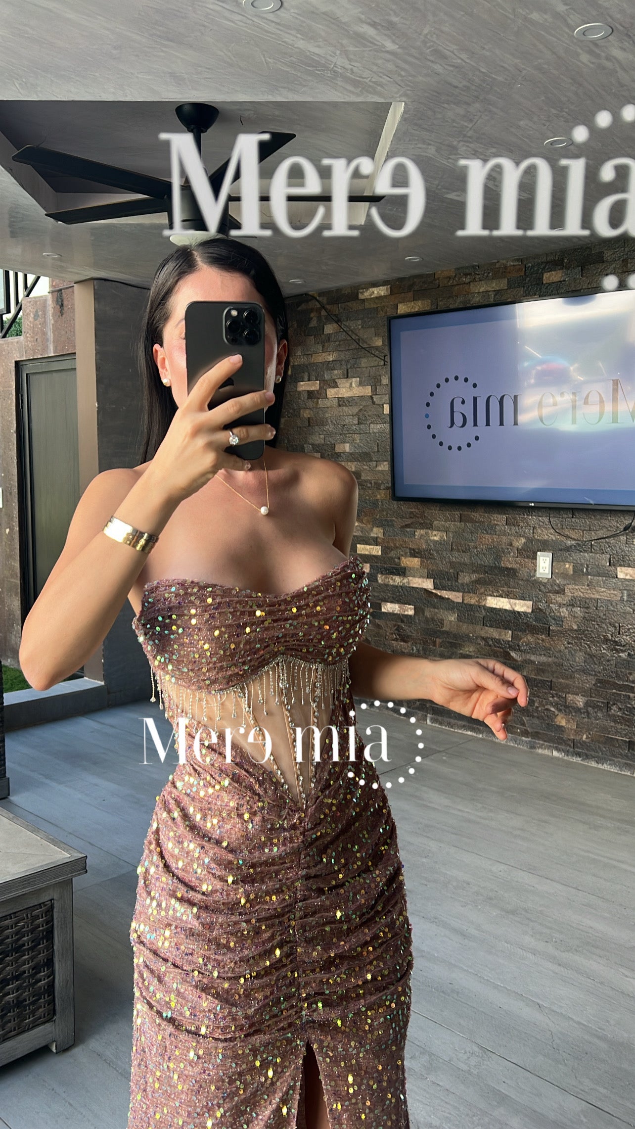 Vestido beige lent