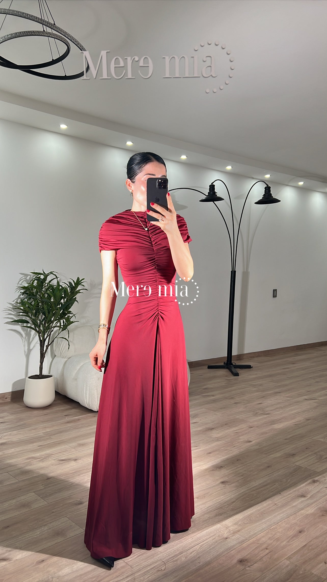 Vestido chal plisado cuello