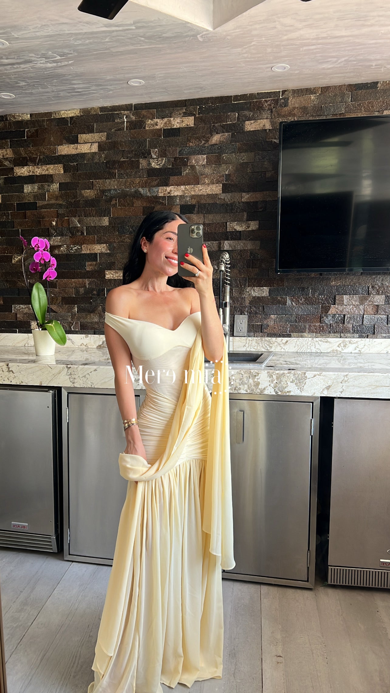 Vestido bardot plisado malla