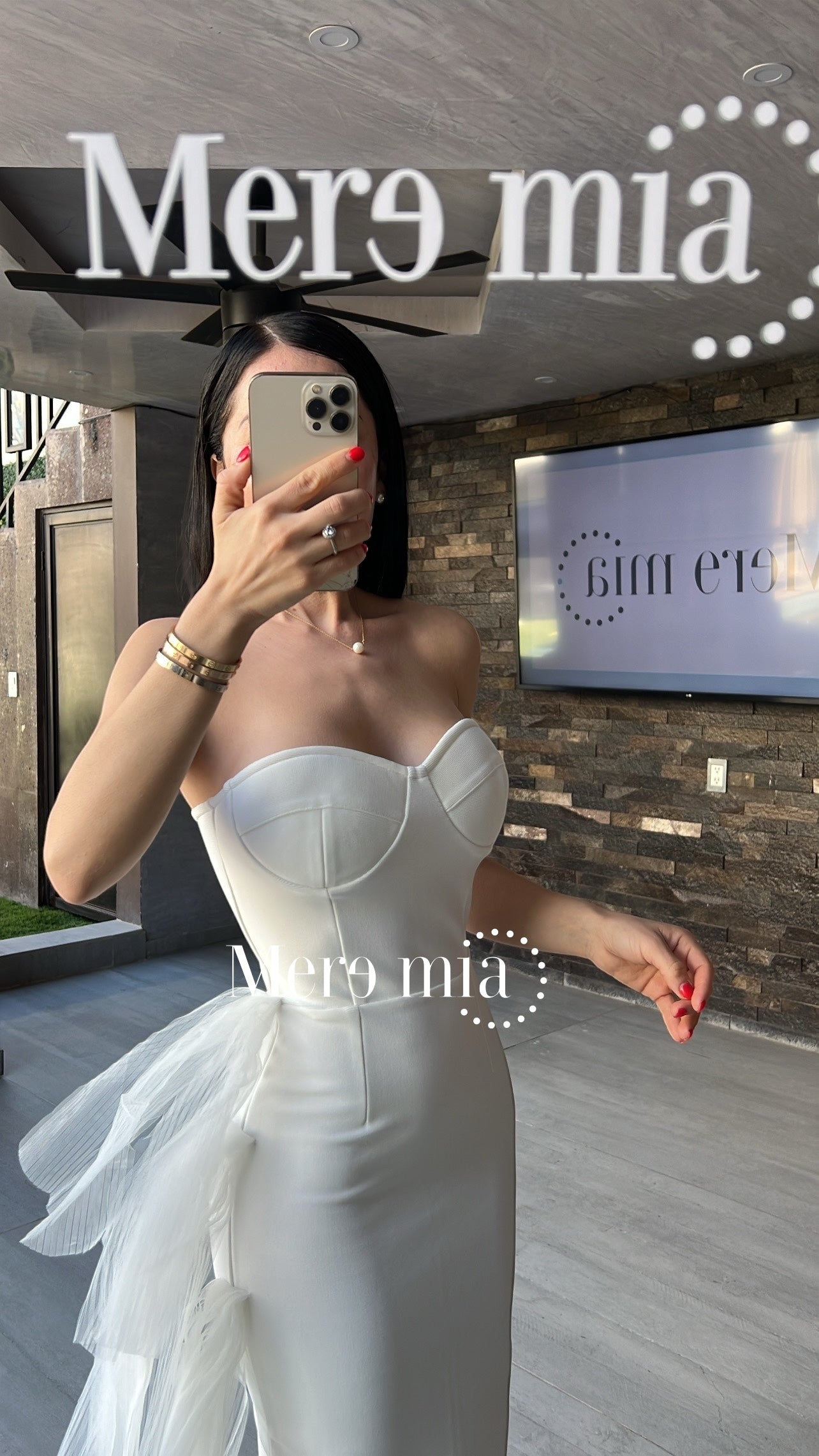 Vestido blanco strapples tul