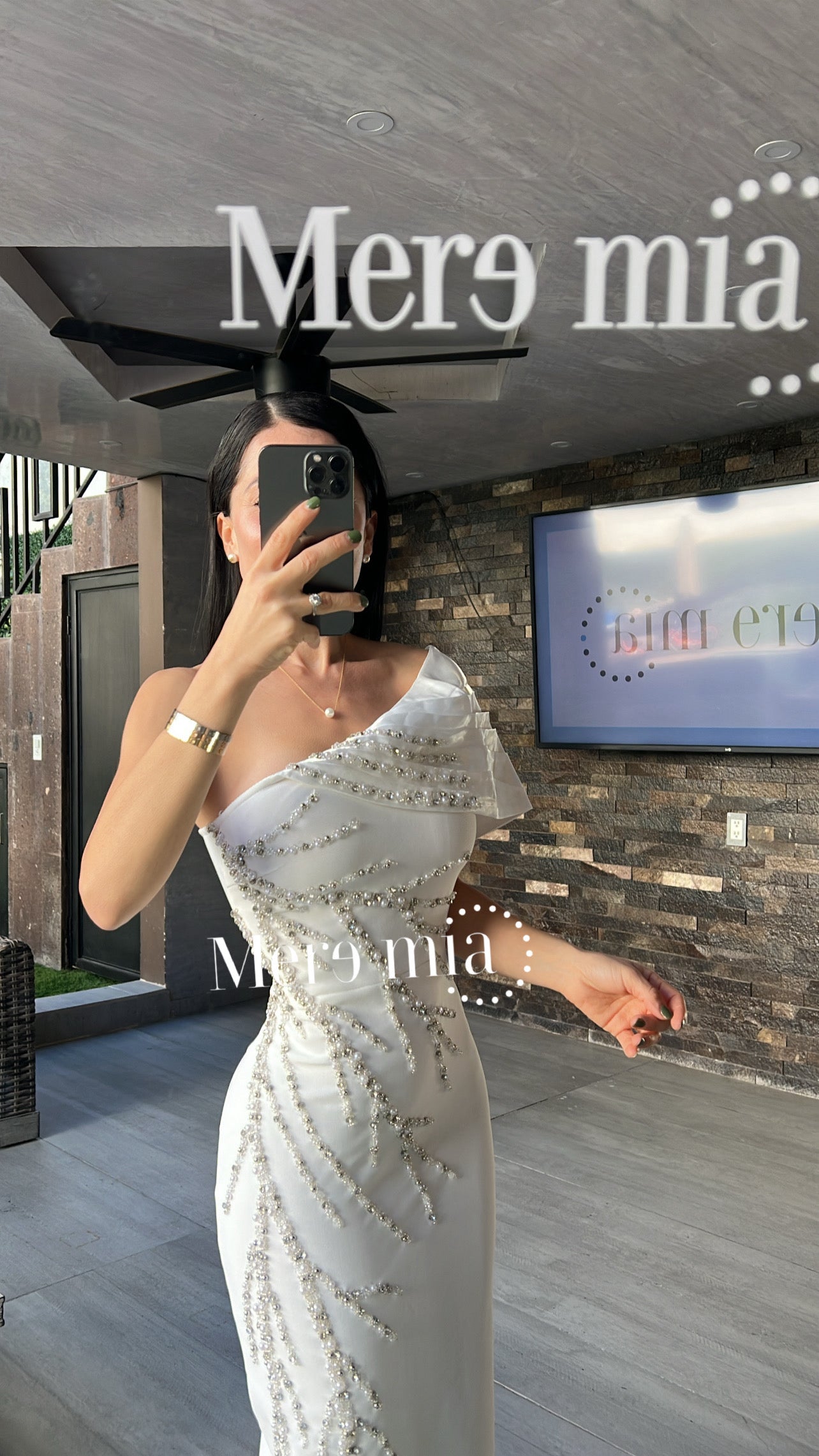 Vestido blanco ramas