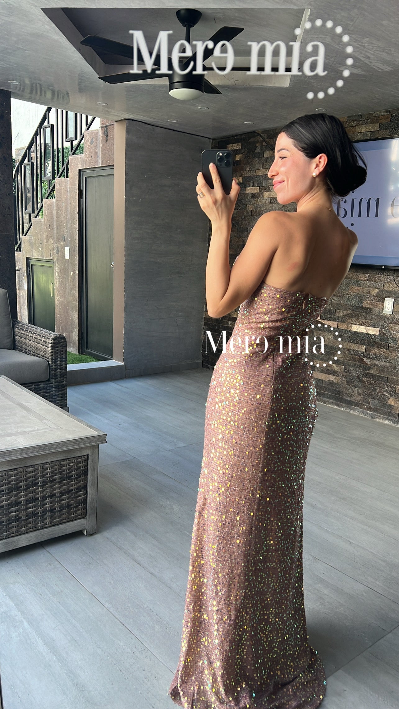 Vestido beige lent