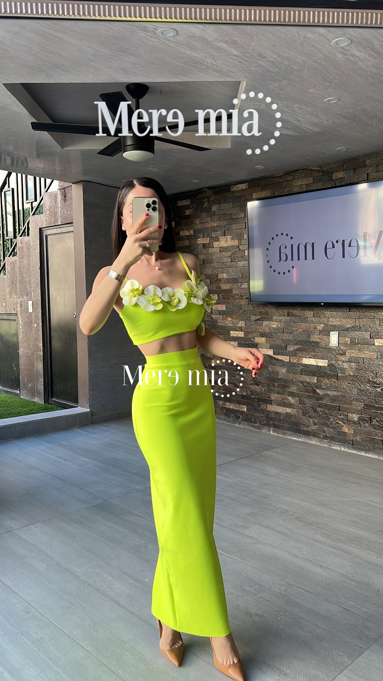 Conjunto verde limón