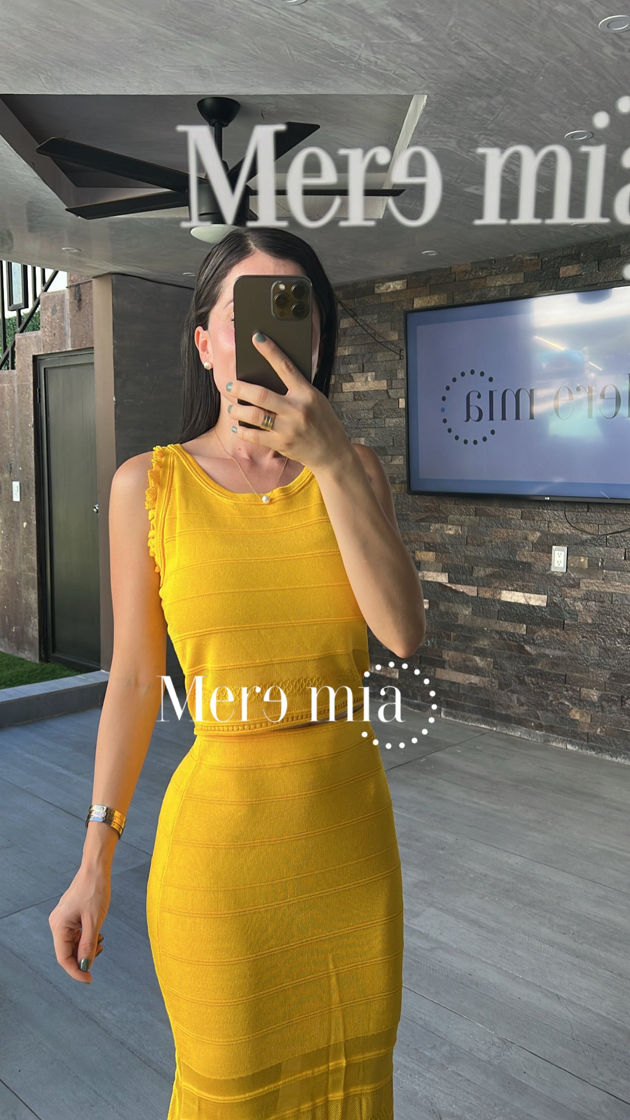 Conjunto mostaza knitted