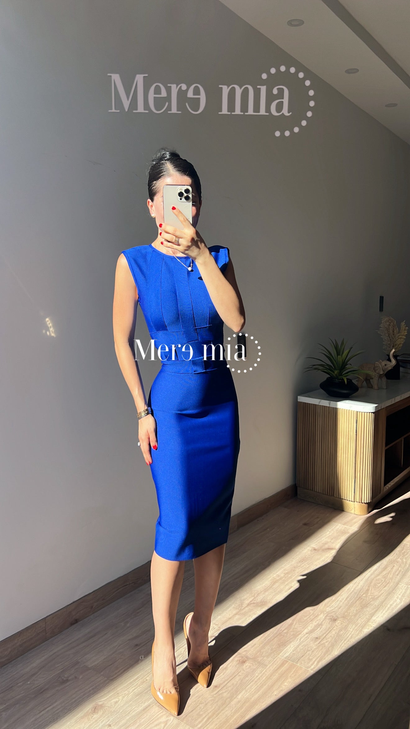 Vestido rayas liso midi