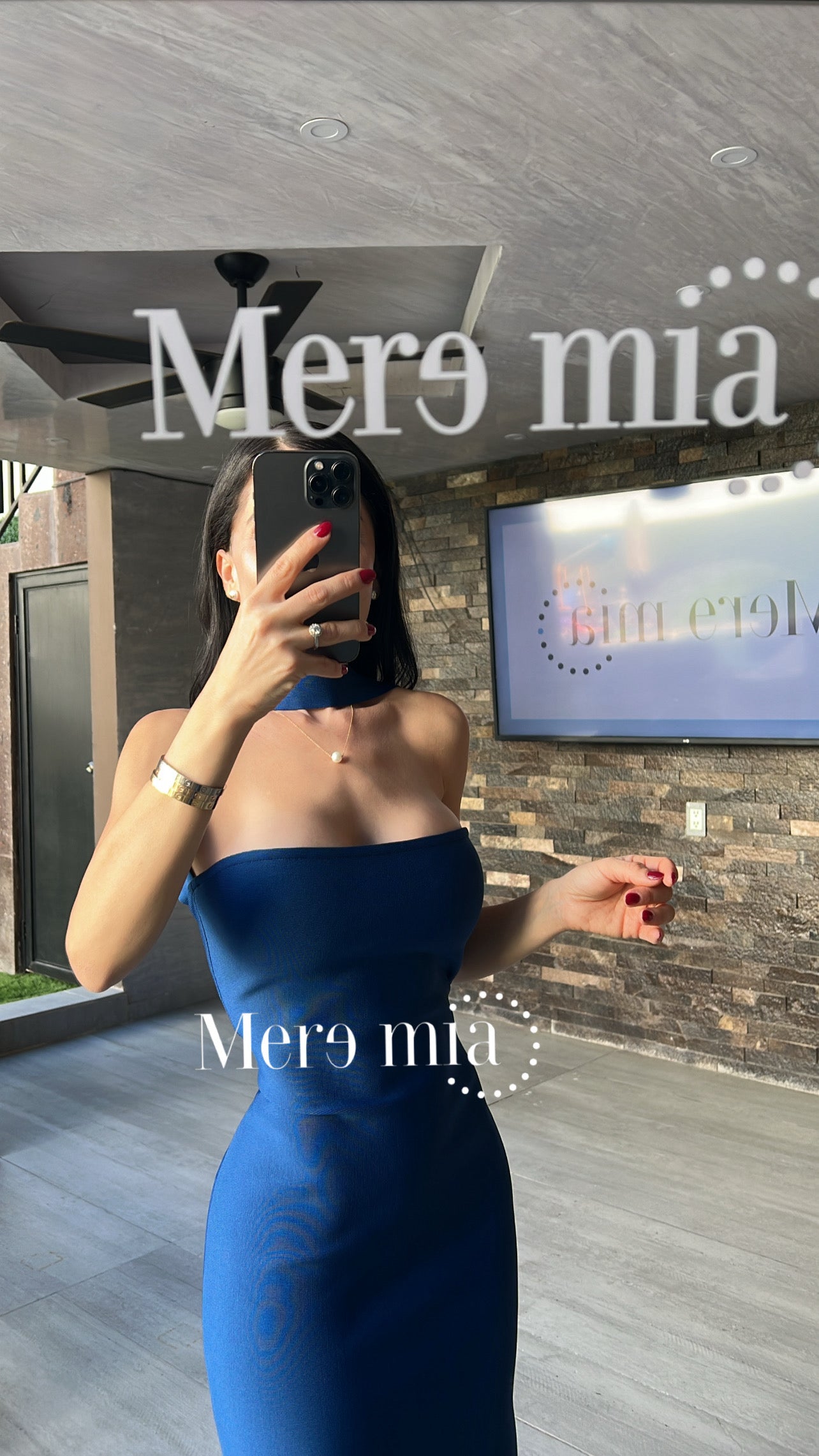Vestido azul halter