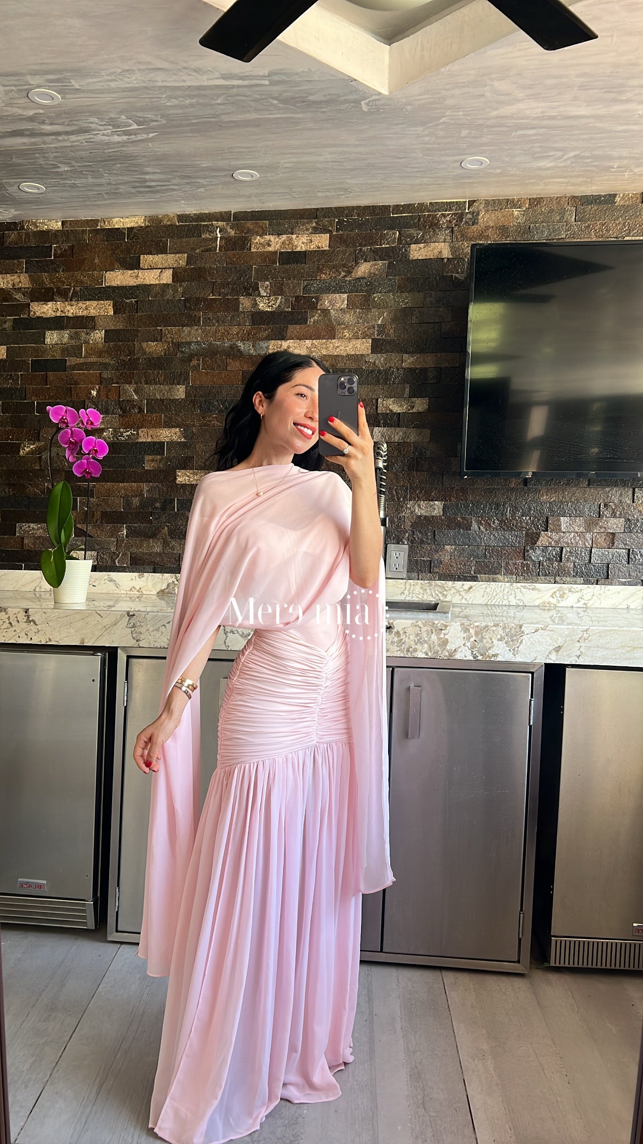 Vestido bardot plisado malla