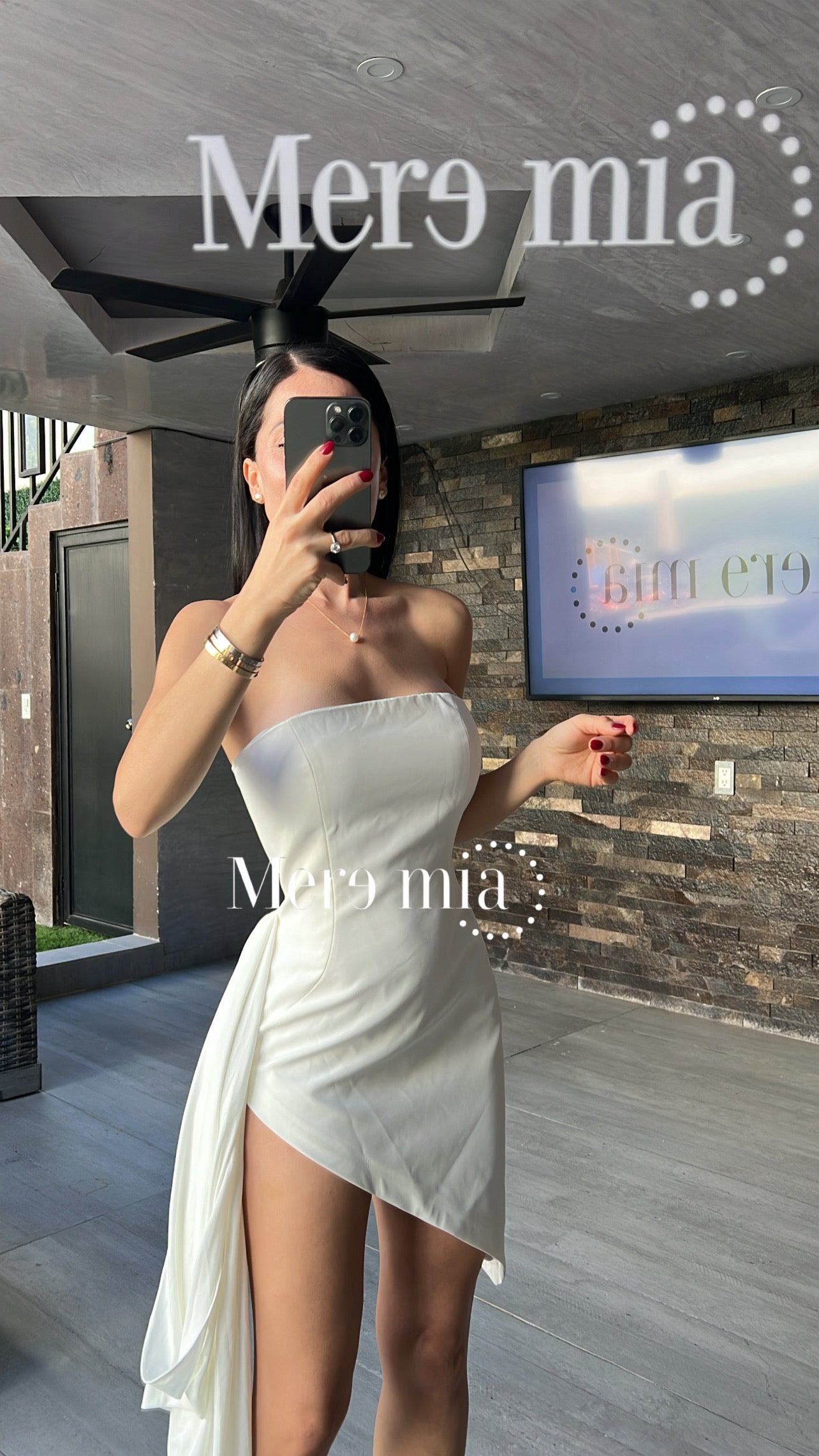 Vestido blanco strapp plisado