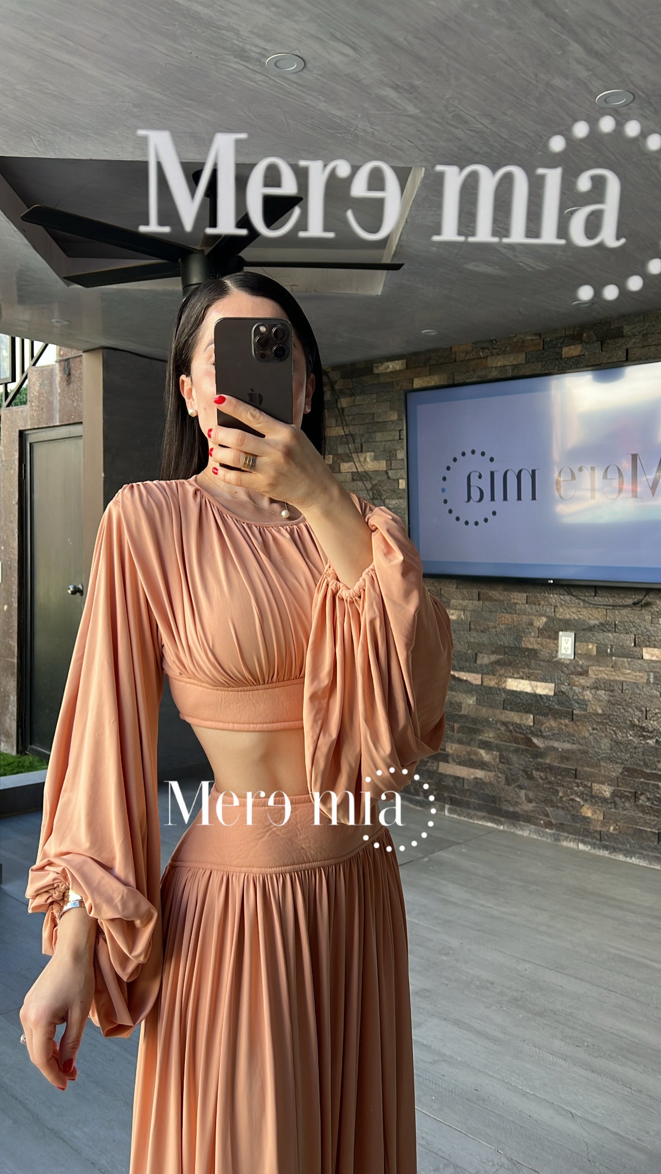 Conjunto plisado mangas bombachas