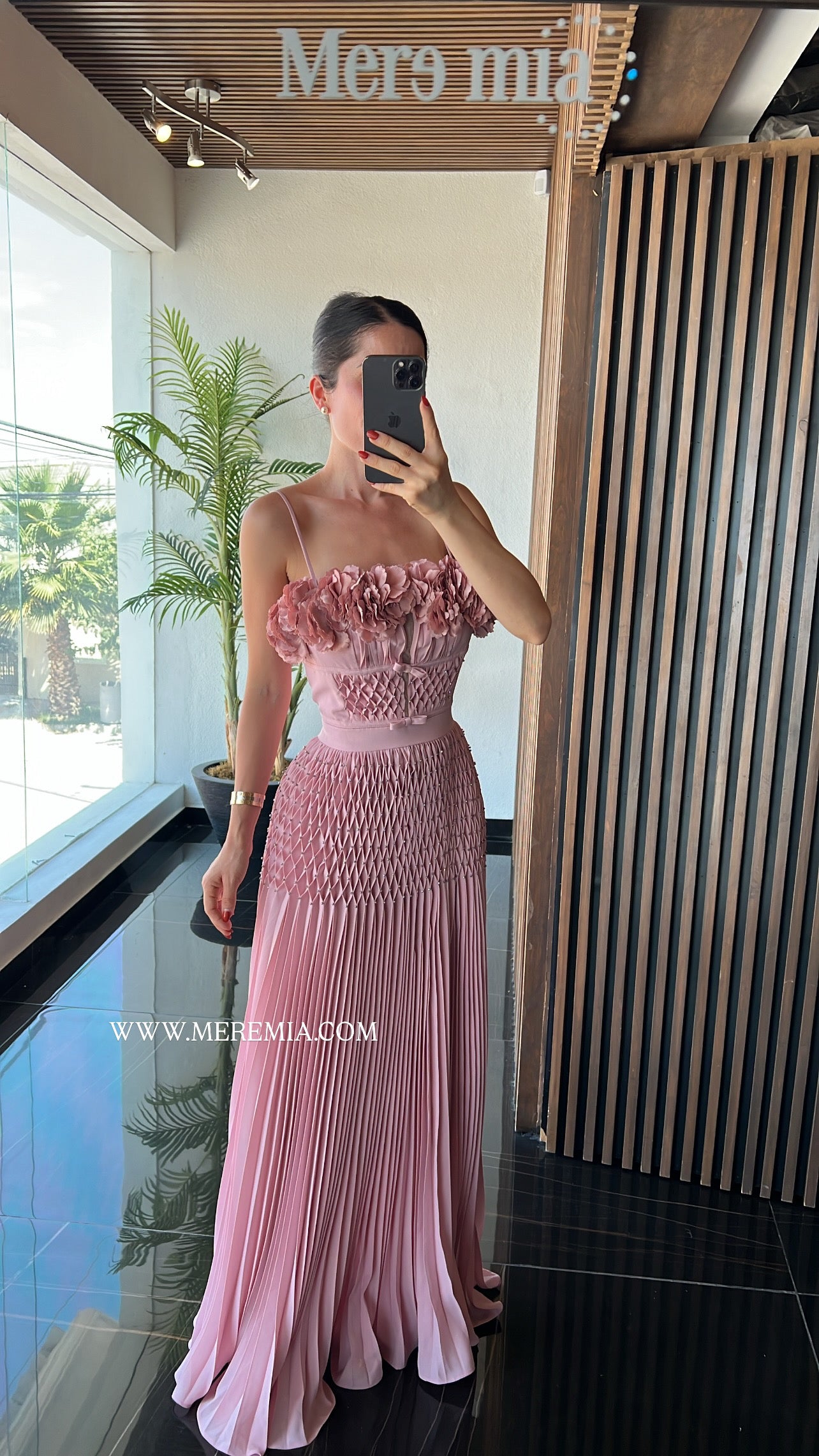 Vestido plisado flores