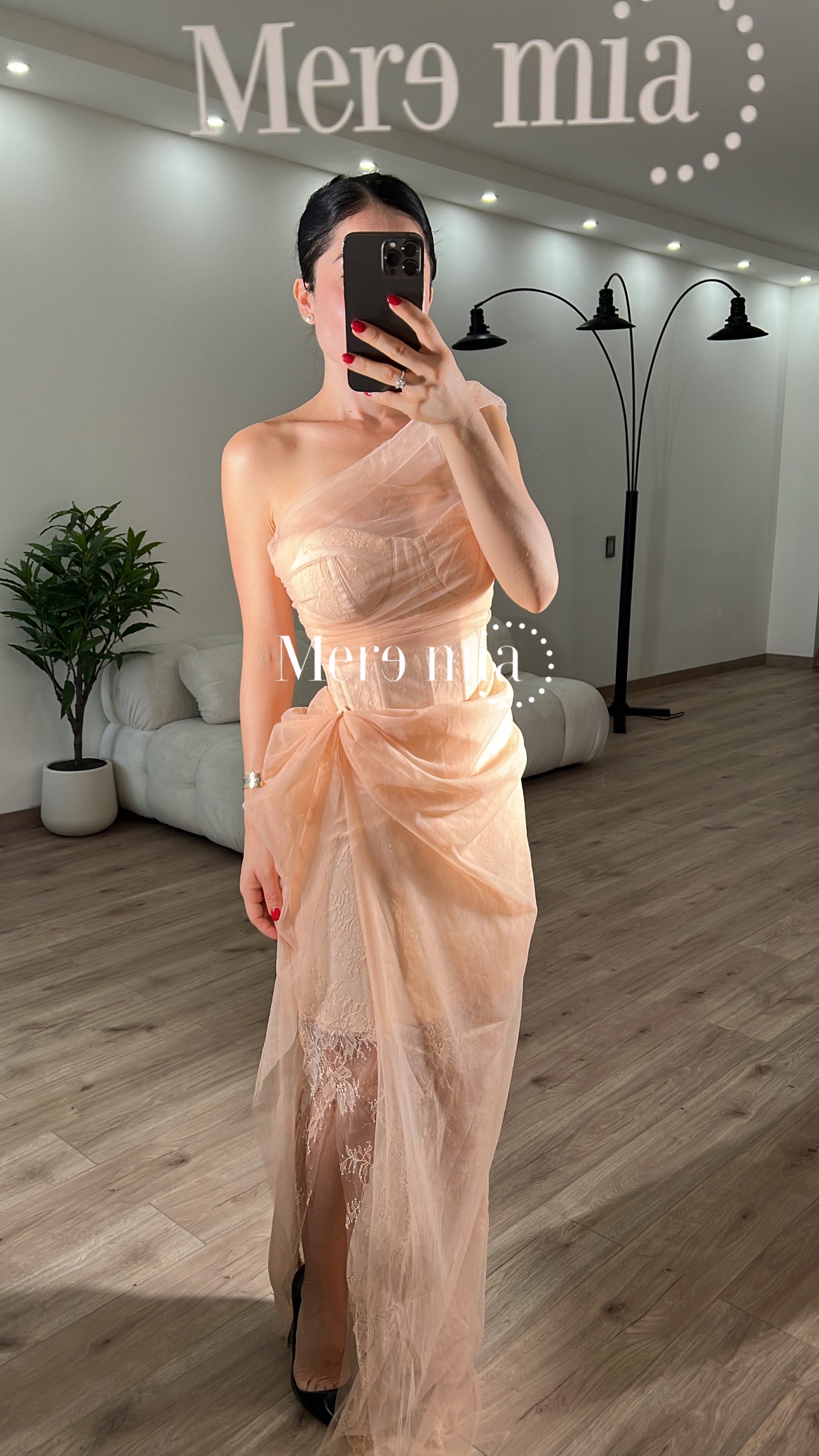 Vestido melón encaje