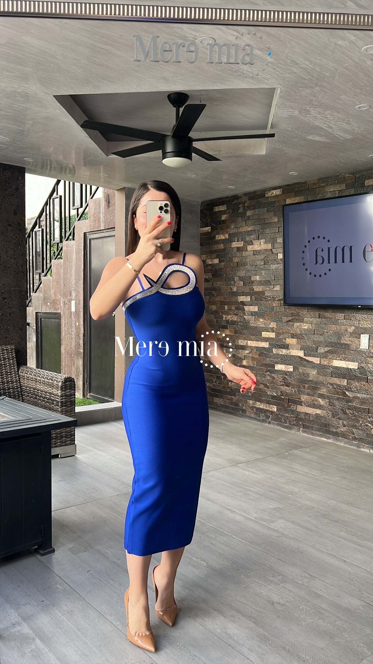 Vestido azul inf plata