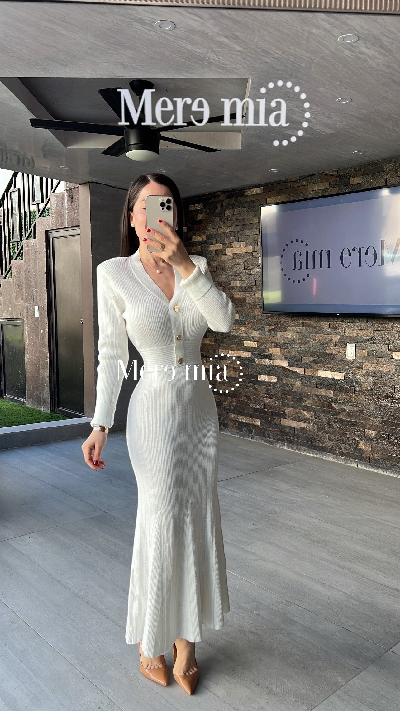 Vestido blanco rayado