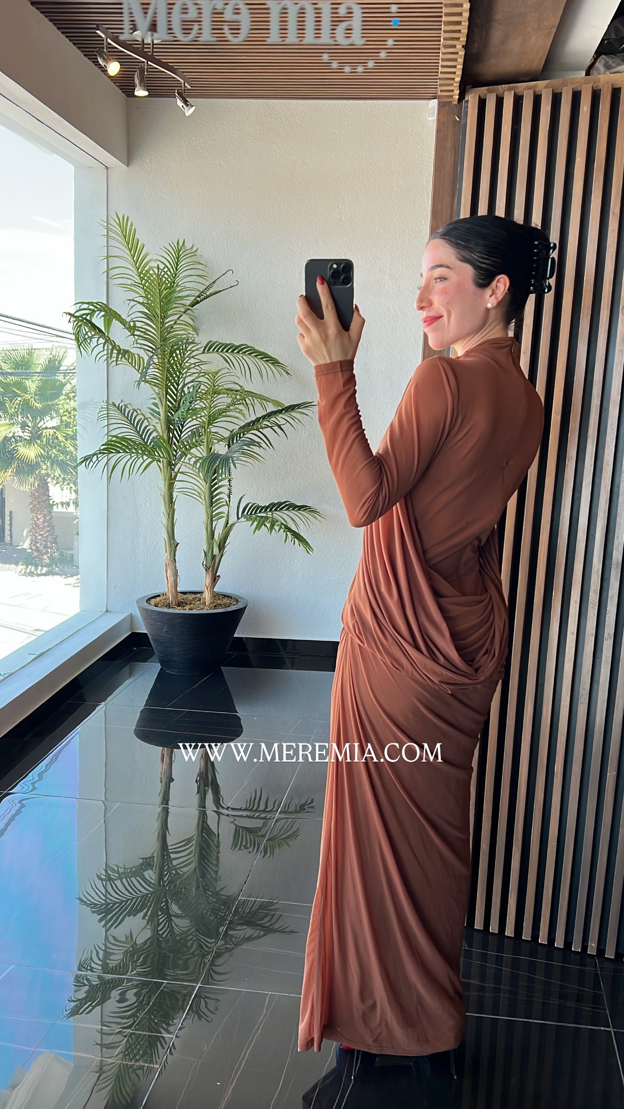 Vestido estola plisada