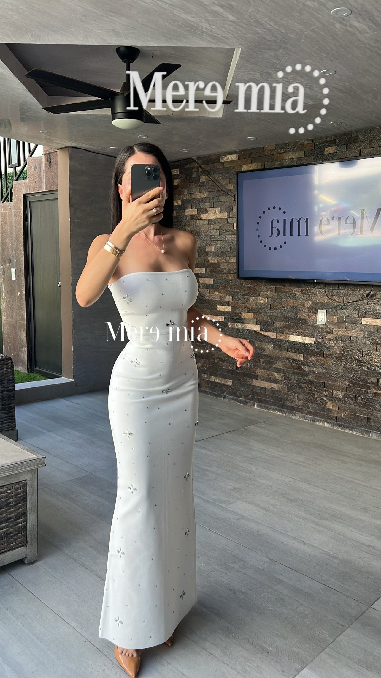Vestido blanco apl plata