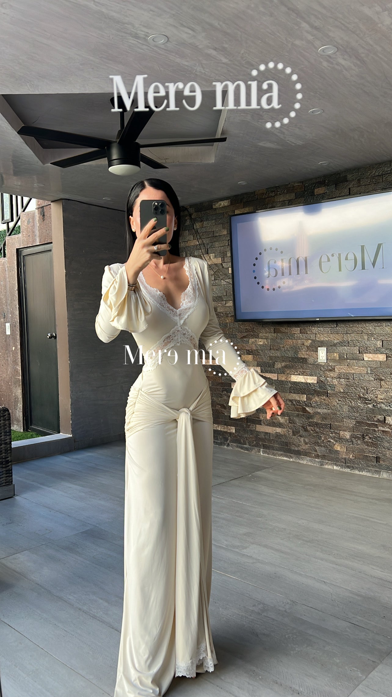 Vestido nudo encaje
