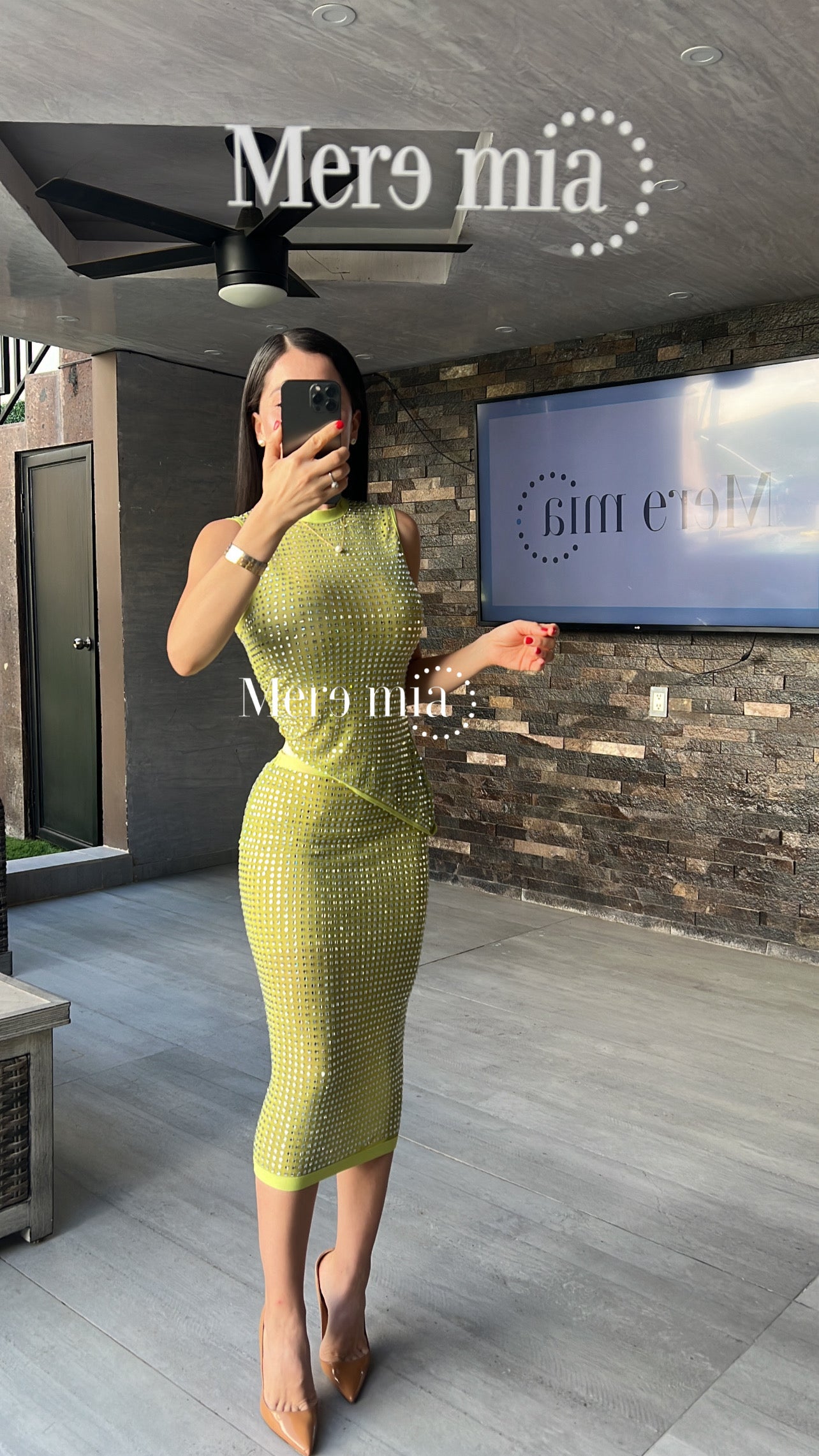 Conjunto verde puntos