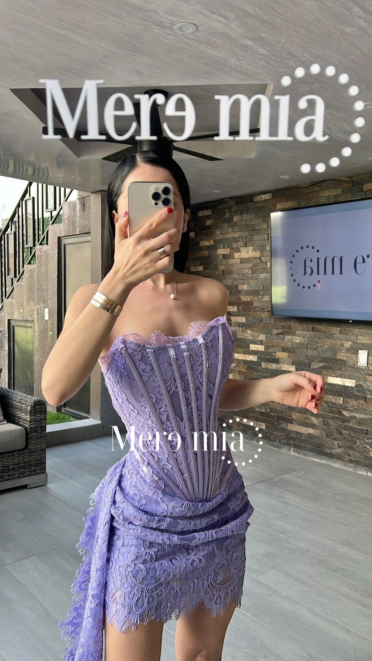 Vestido encaje strapples