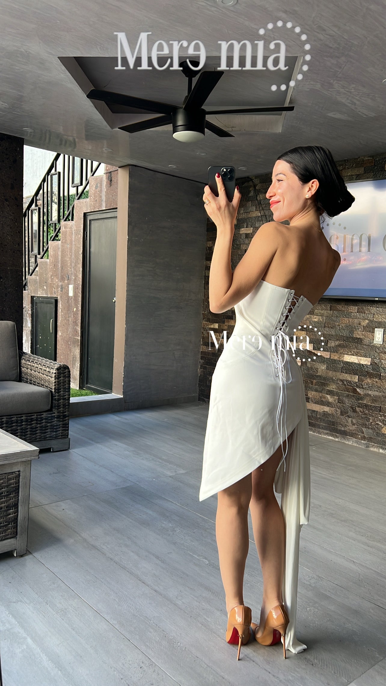 Vestido blanco strapp plisado