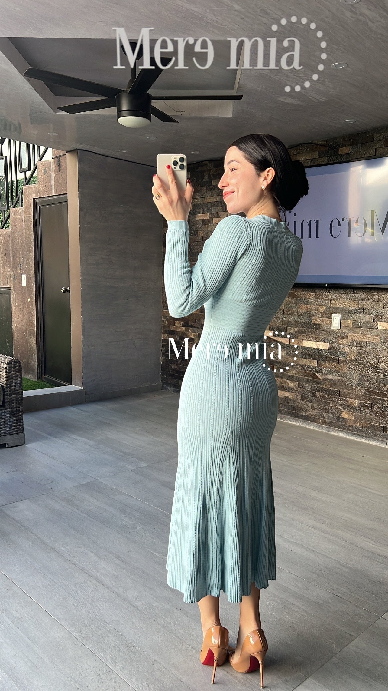 Vestido azul rayado