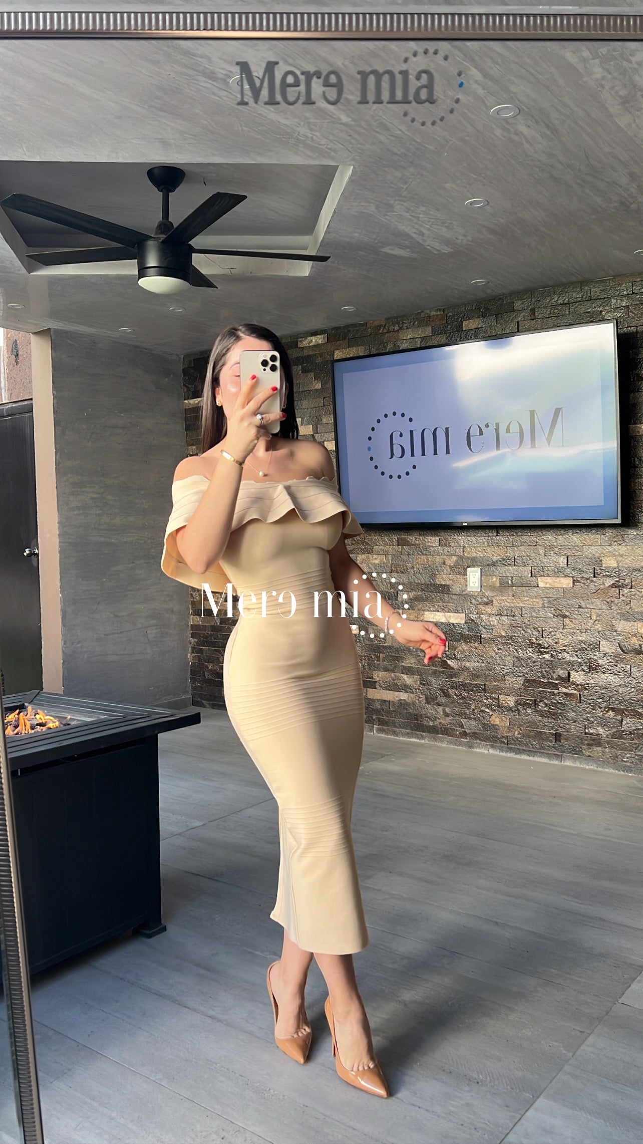 Vestido olan Ruff hombros