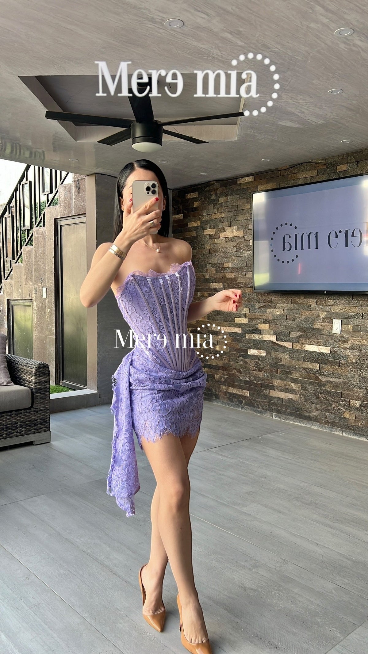 Vestido encaje strapples