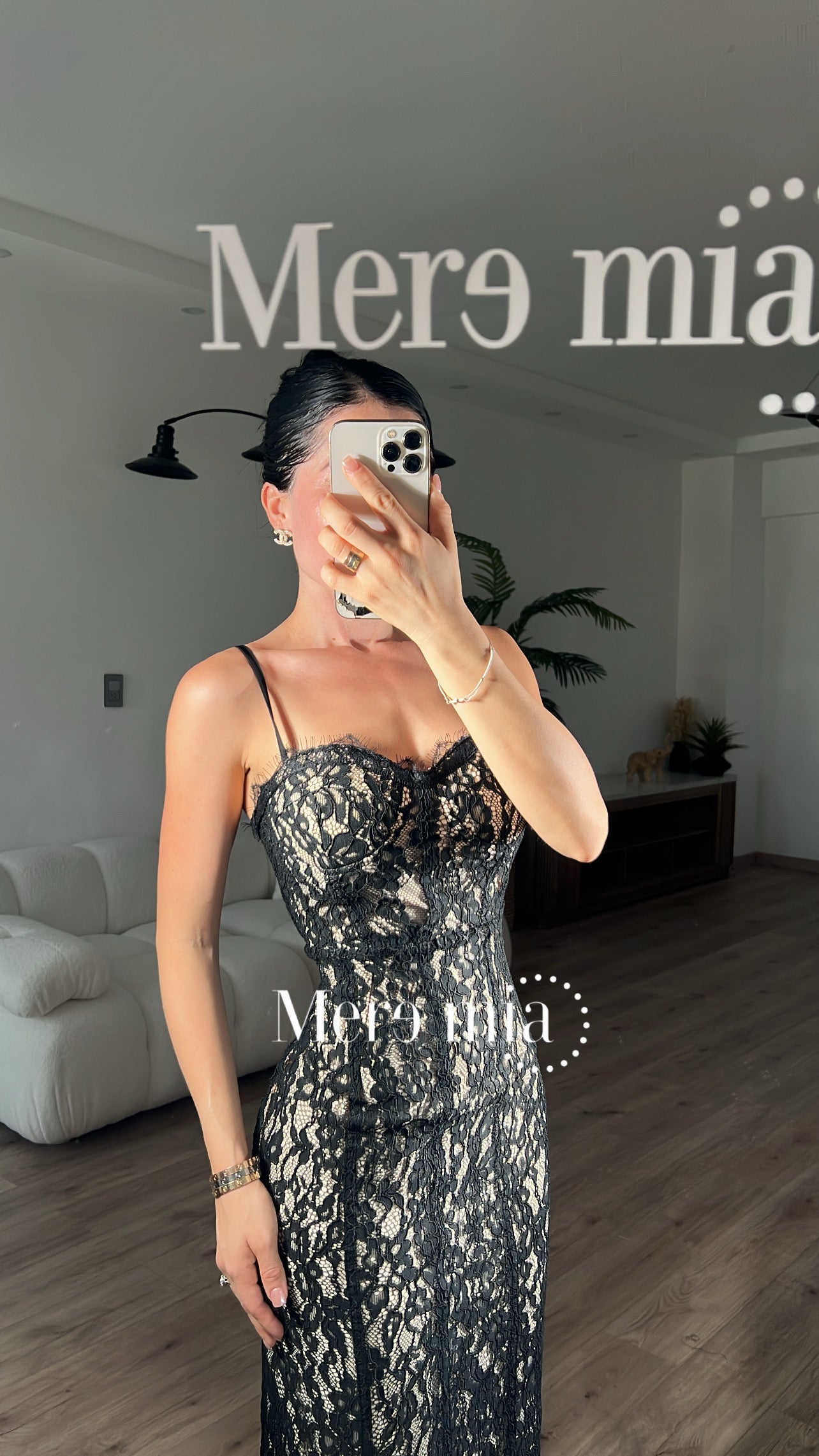 Vestido encaje midi