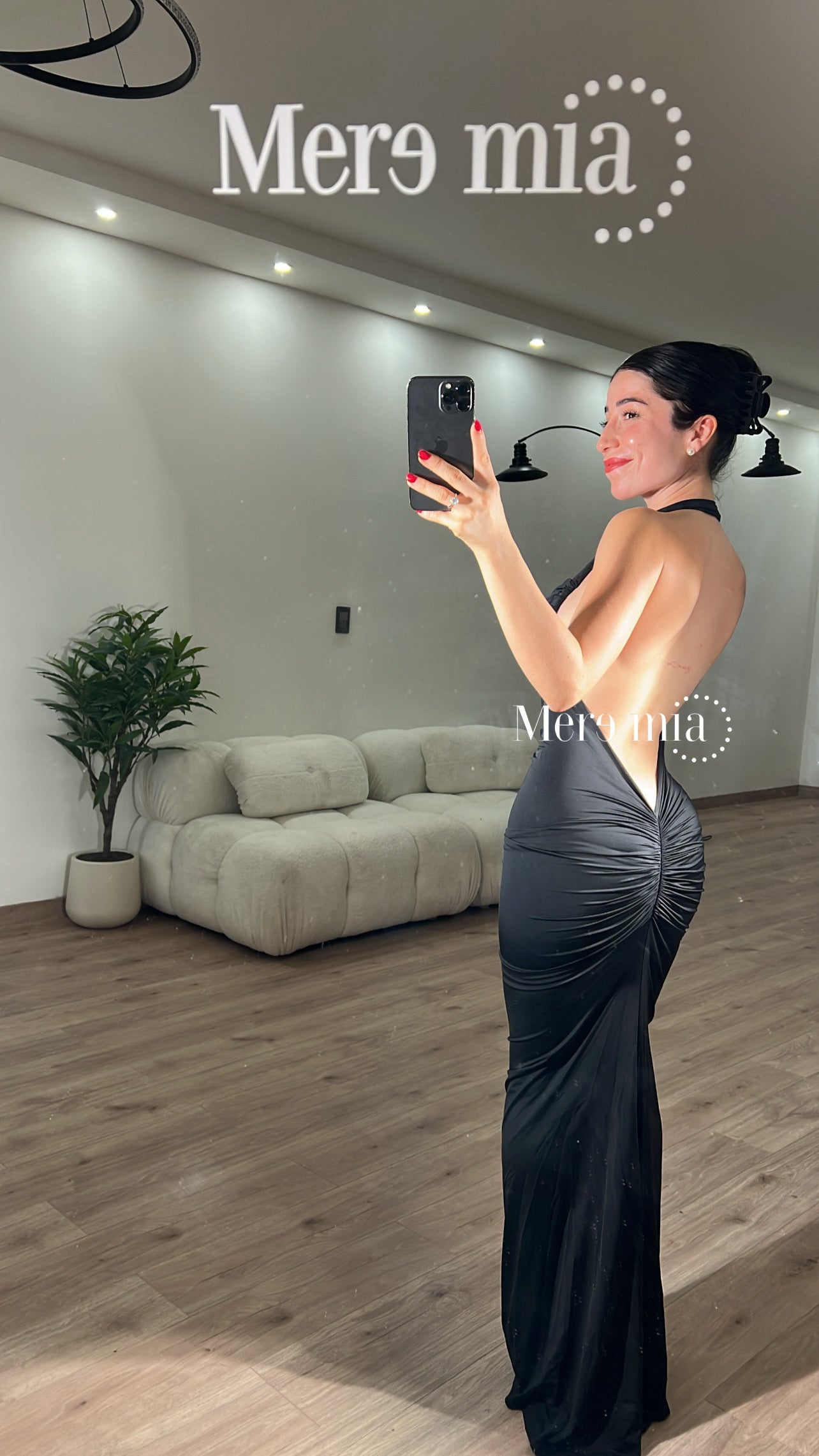 Vestido espalda v plisado